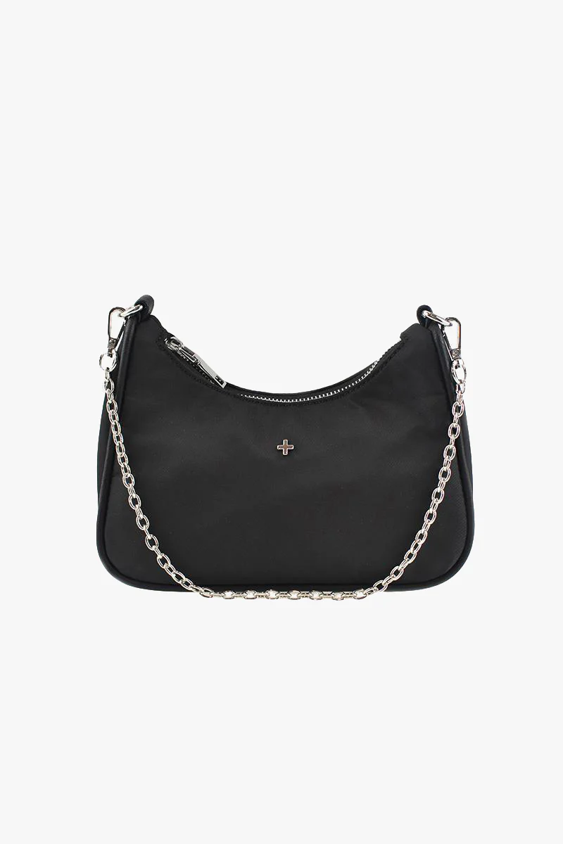 Paloma Black Nylon Silver Hardware Crossbody Bag - Image 2