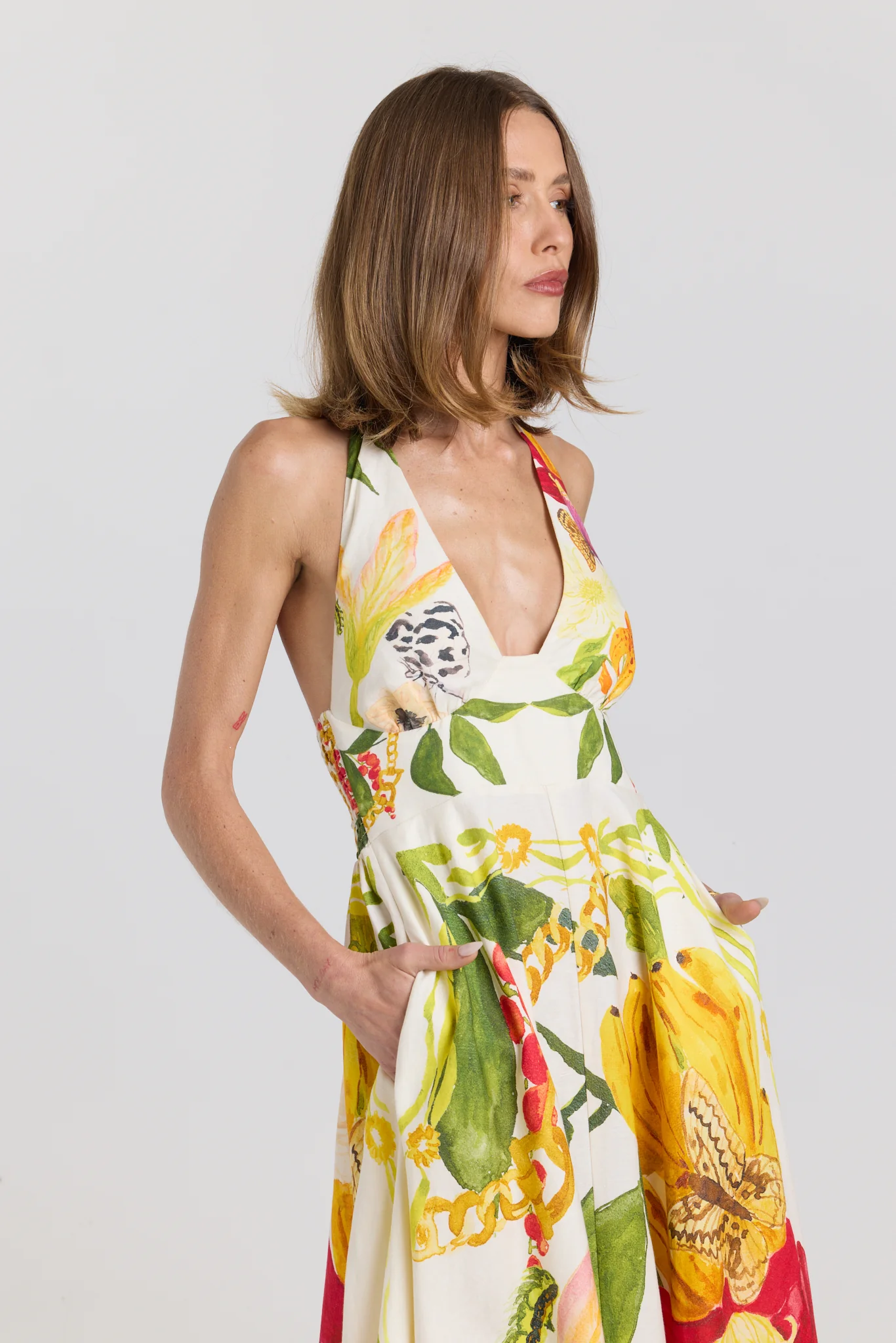 Paloma Multi Print Halter Sleeveless Maxi Dress - Image 5