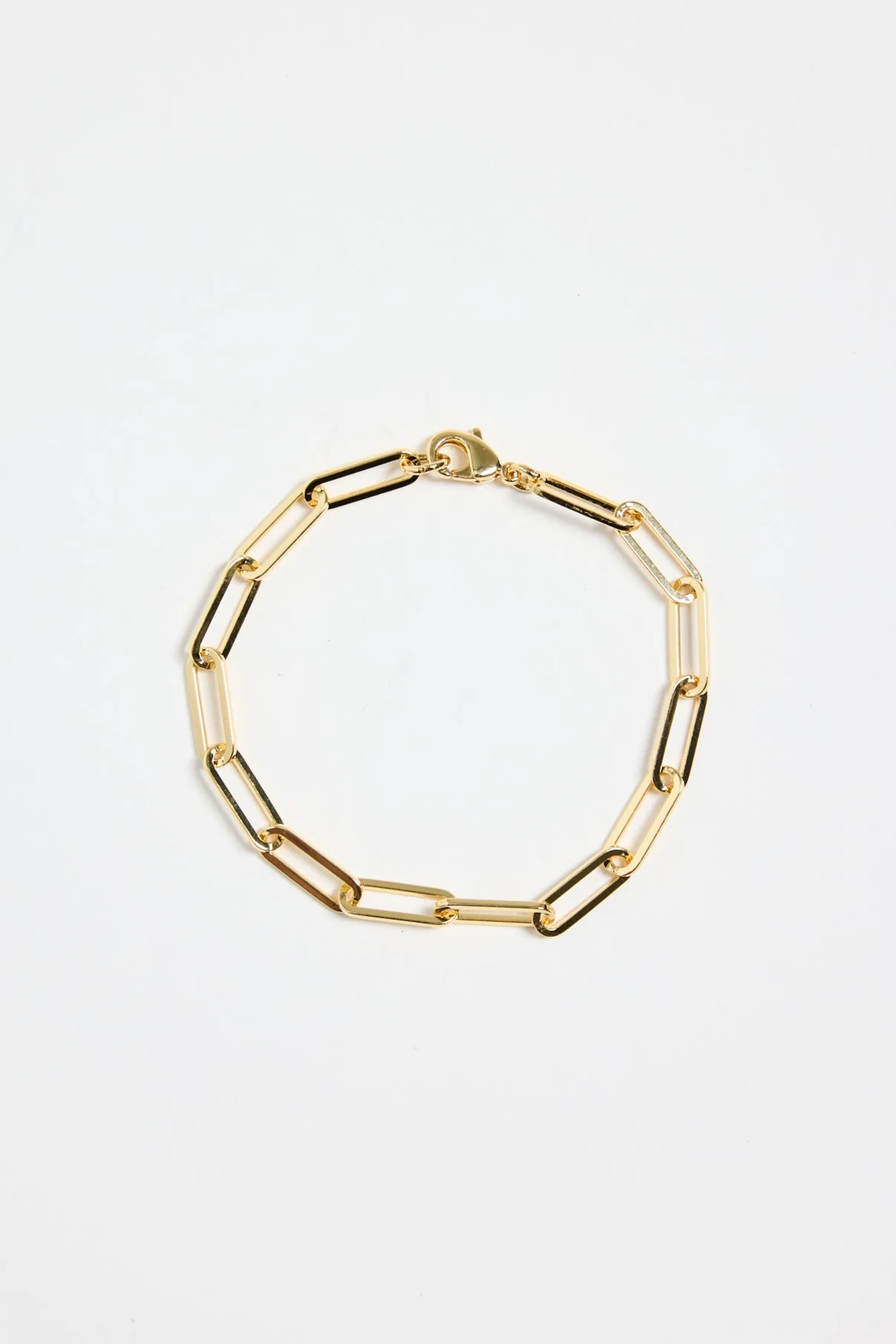 Paperclip 14k Gold Plate Chain Bracelet