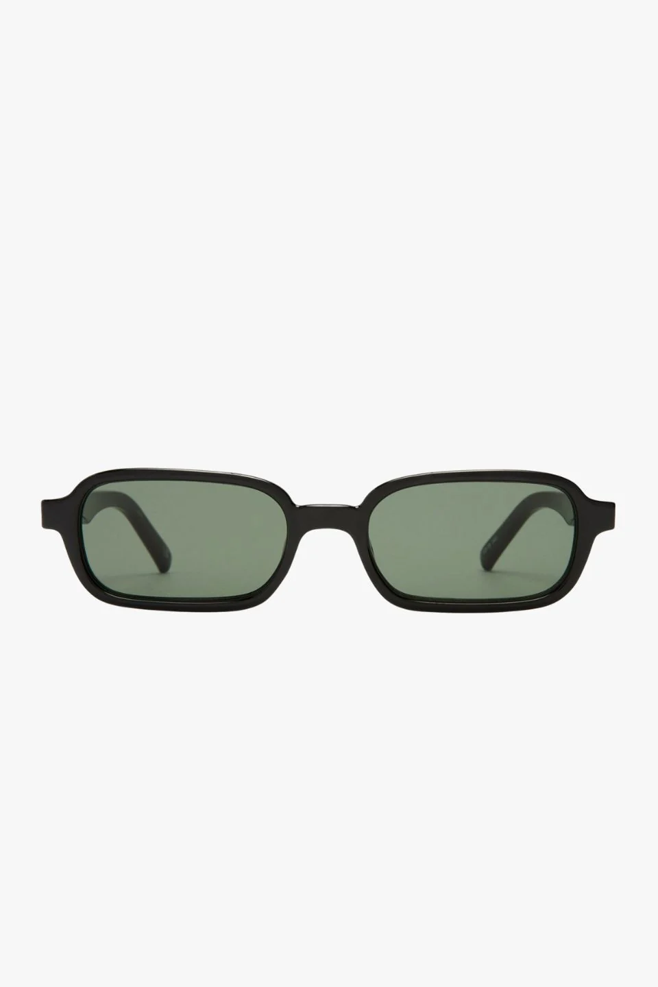 Pilferer Black Narrow Rectangular Khaki Lens Sunglasses - Image 2