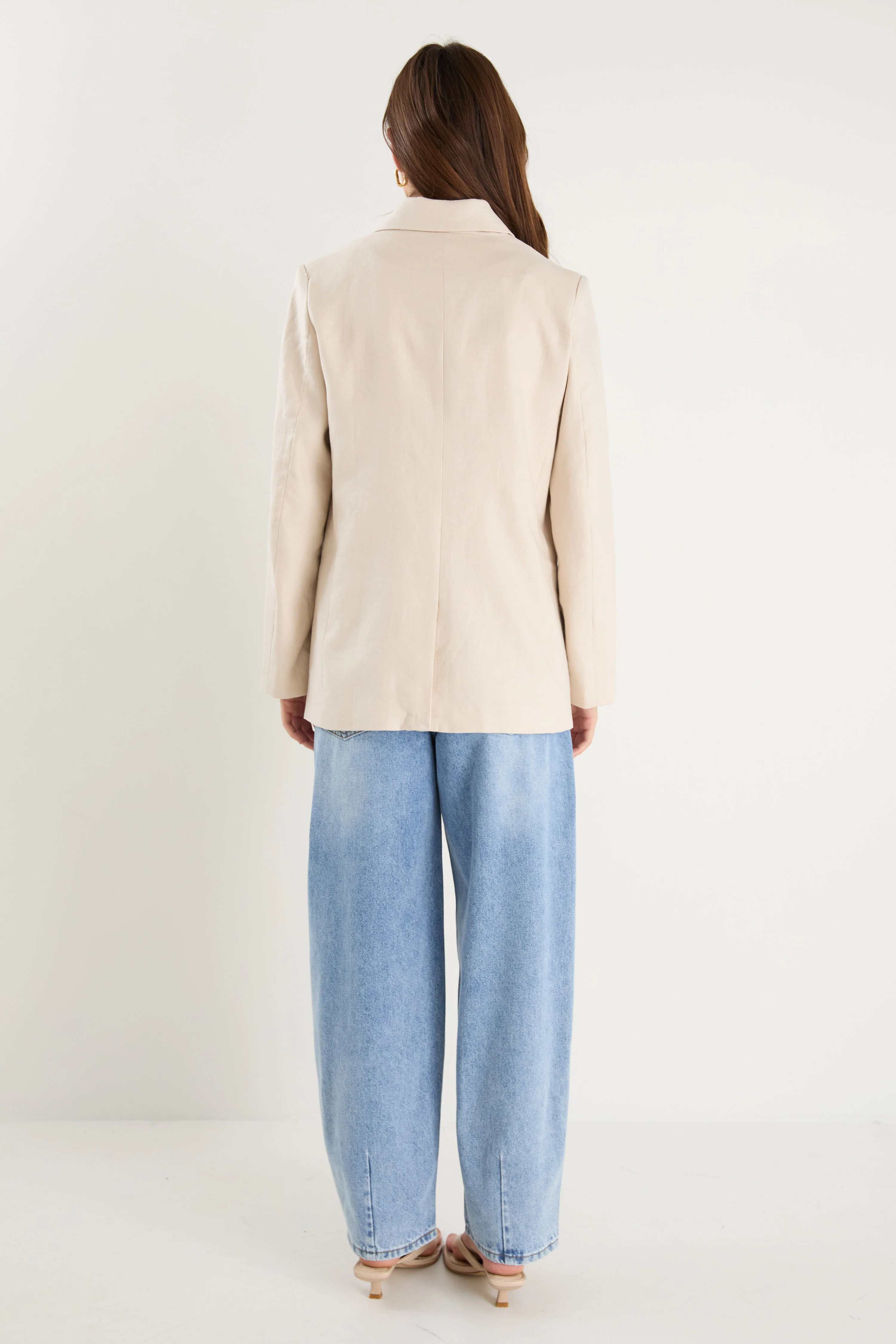 Pillar Cream Linen 2 Button Blazer - Image 8