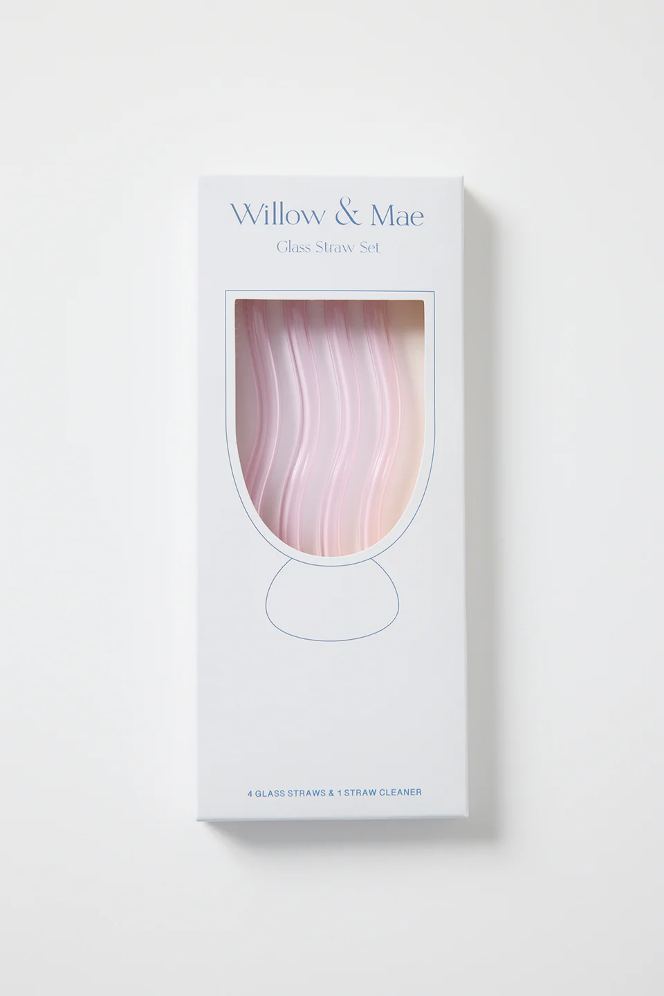 Pink Curvy Reuseable Pk 4 Glass Drinking Straws