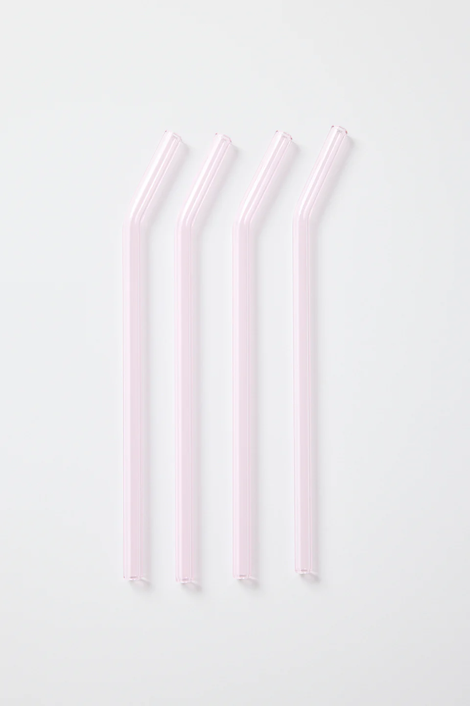Pink Straight Reuseable Pk 4 Glass Drinking Straws - Image 2