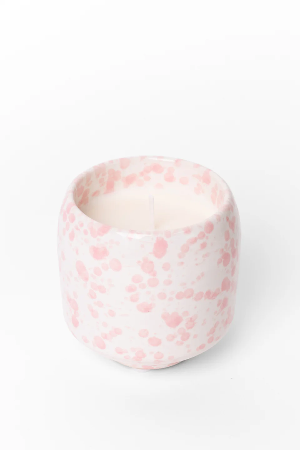 Pink Splash Glazed Ceramic Soy Wax Candle - Image 3