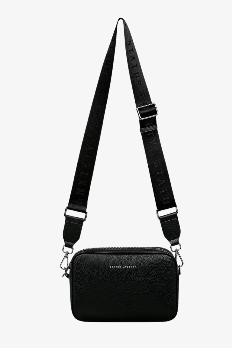 Plunder Black Crossbody Bag Webbed Strap - Image 2