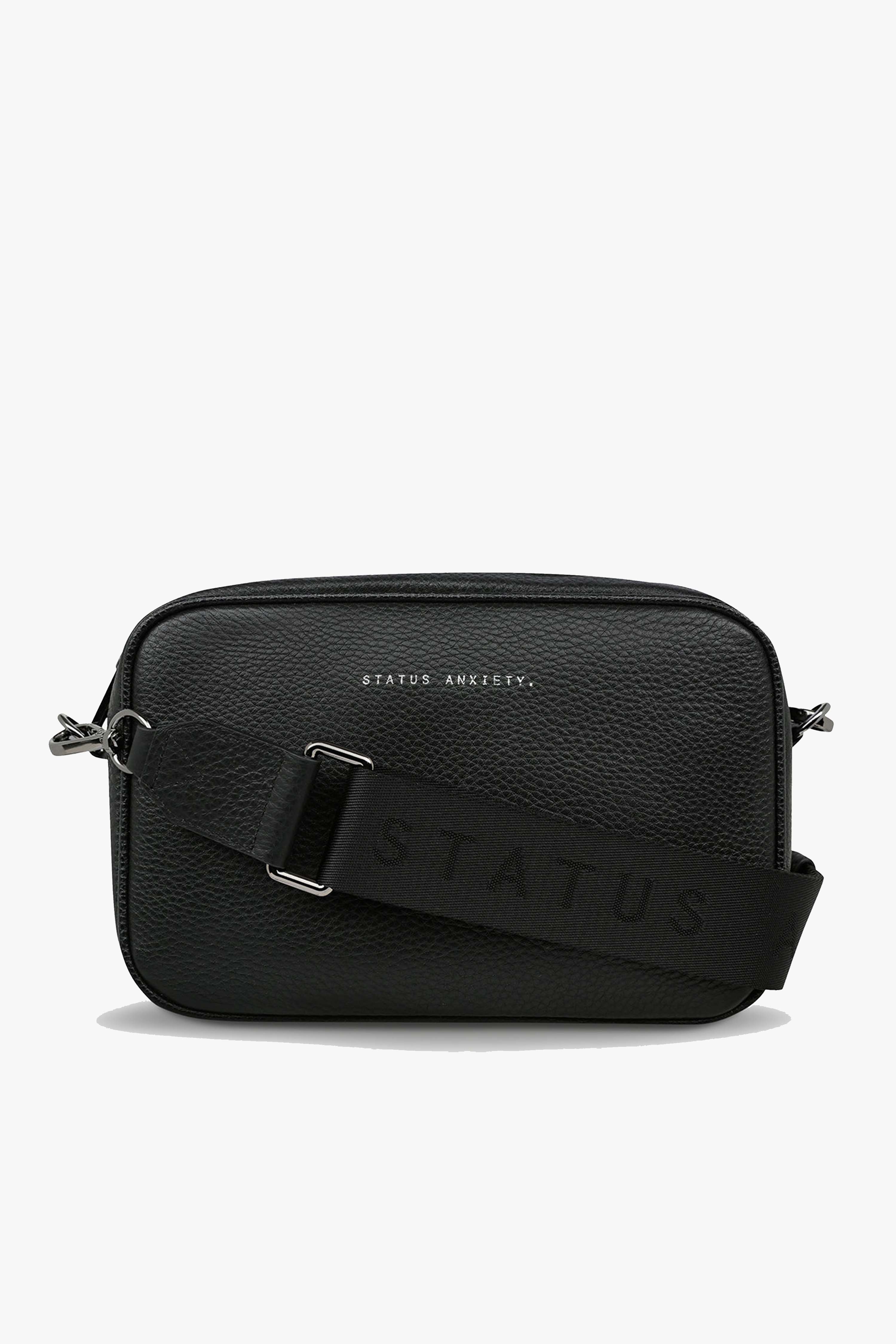 Plunder Black Crossbody Bag Webbed Strap - Image 3