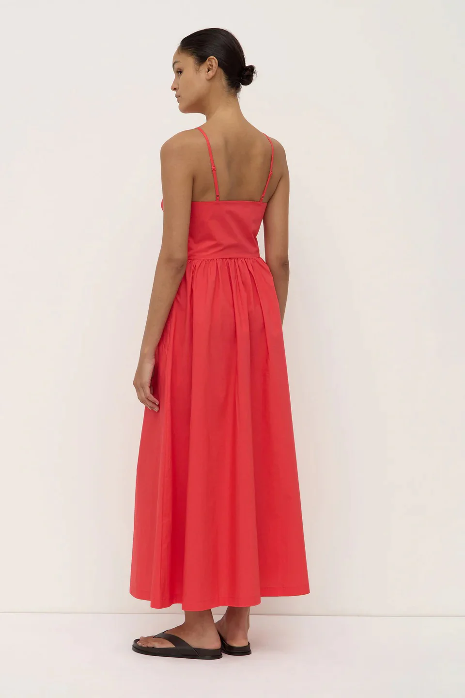 Posie Chilli Cotton Poplin Sleeveless Midi Dress - Image 4