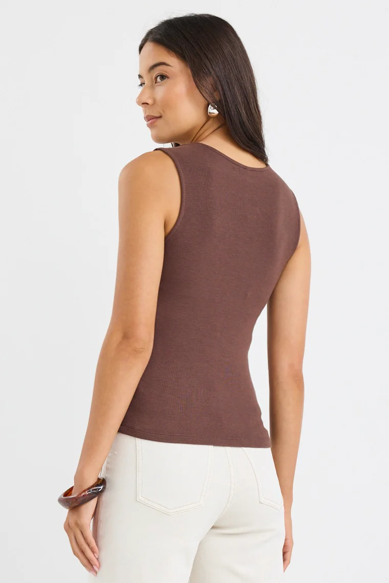 Positive Chocolate Rib Square Neck Tank - Image 4