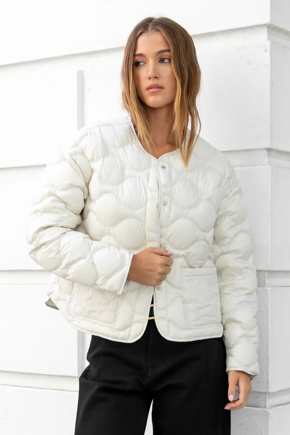 Premium Putty Down Filled Quilted Puffer Jacket - Image 3