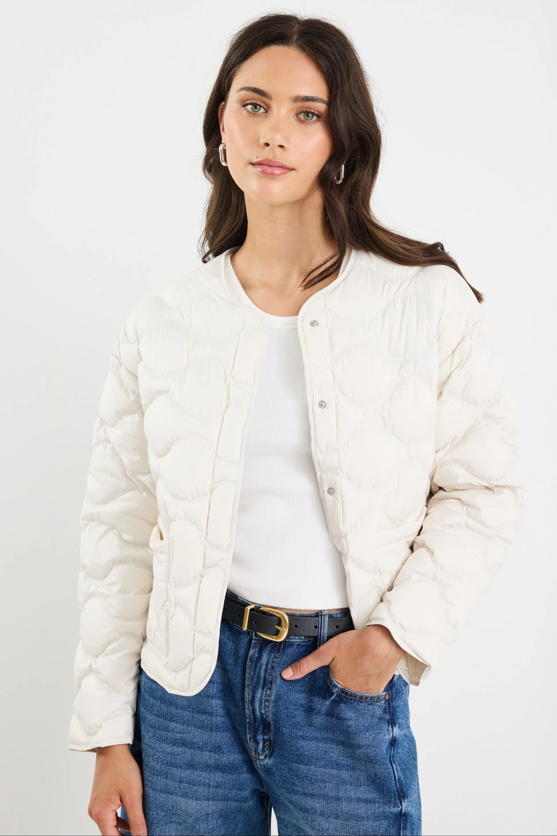 Premium Putty Down Filled Quilted Puffer Jacket - Image 4
