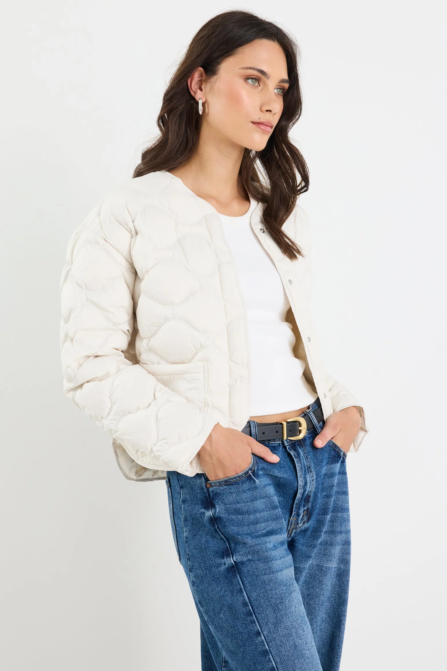 Premium Putty Down Filled Quilted Puffer Jacket - Image 6