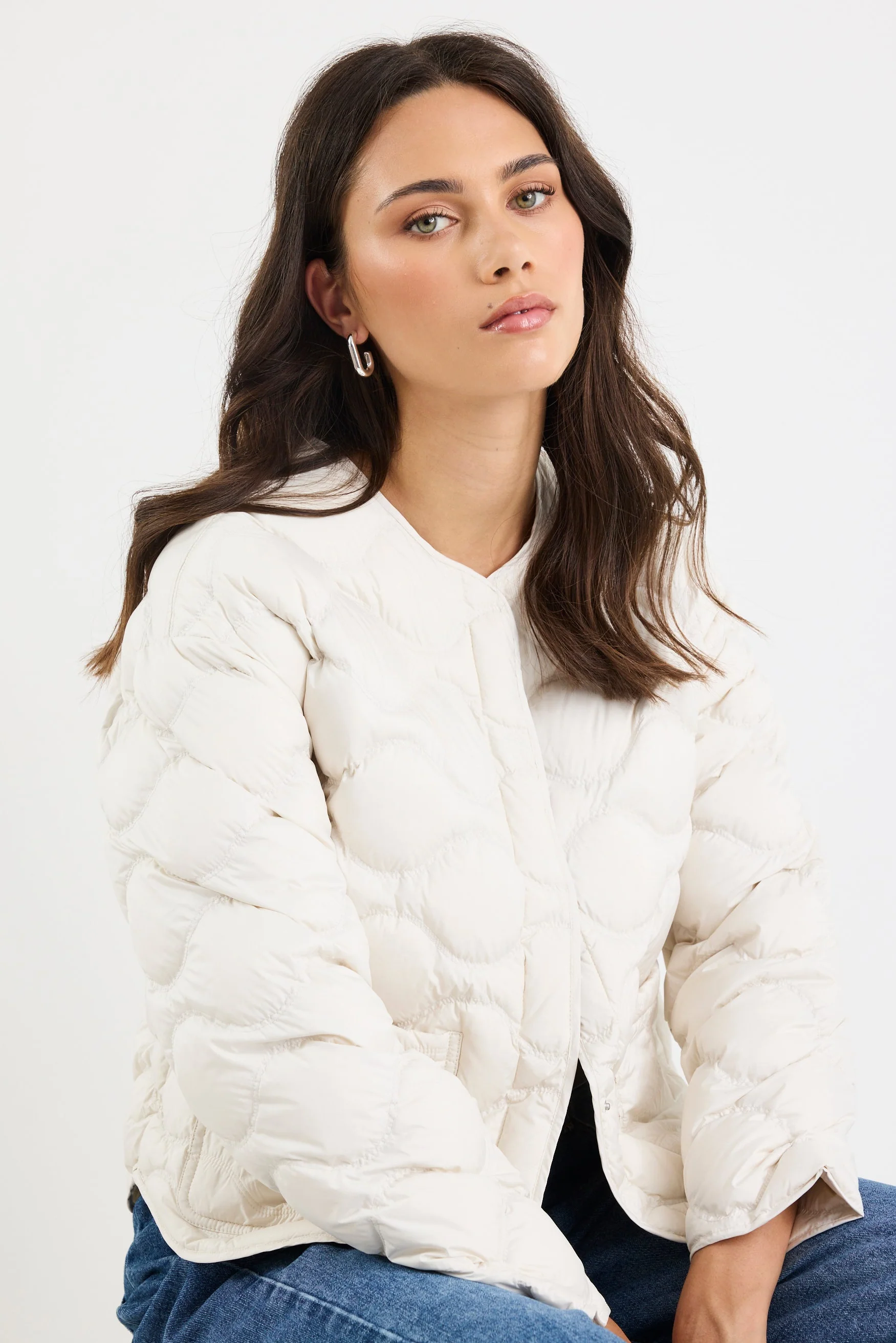 Premium Putty Down Filled Quilted Puffer Jacket - Image 7