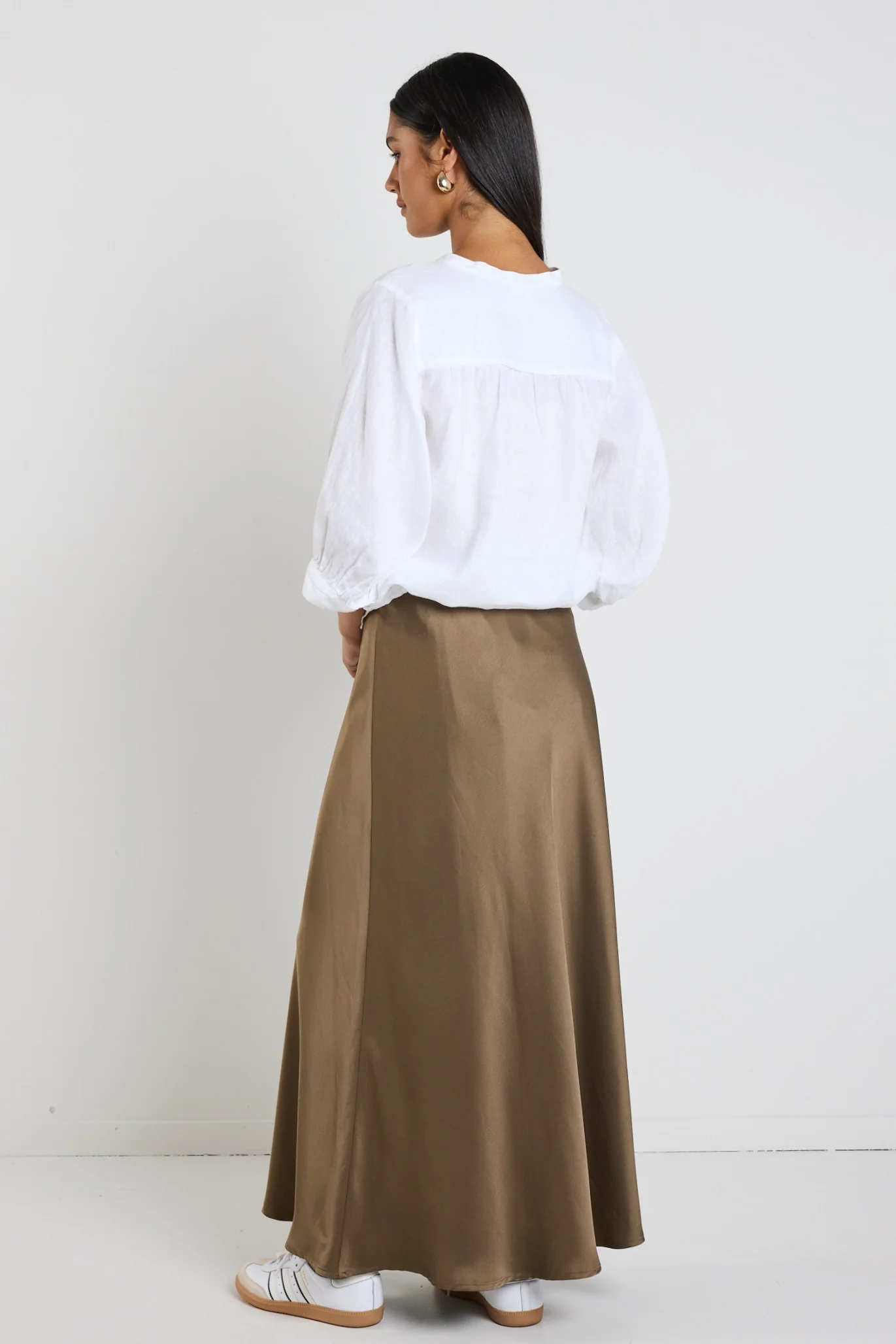 Preserve Bronze Floaty Satin Bias Maxi Skirt - Image 6