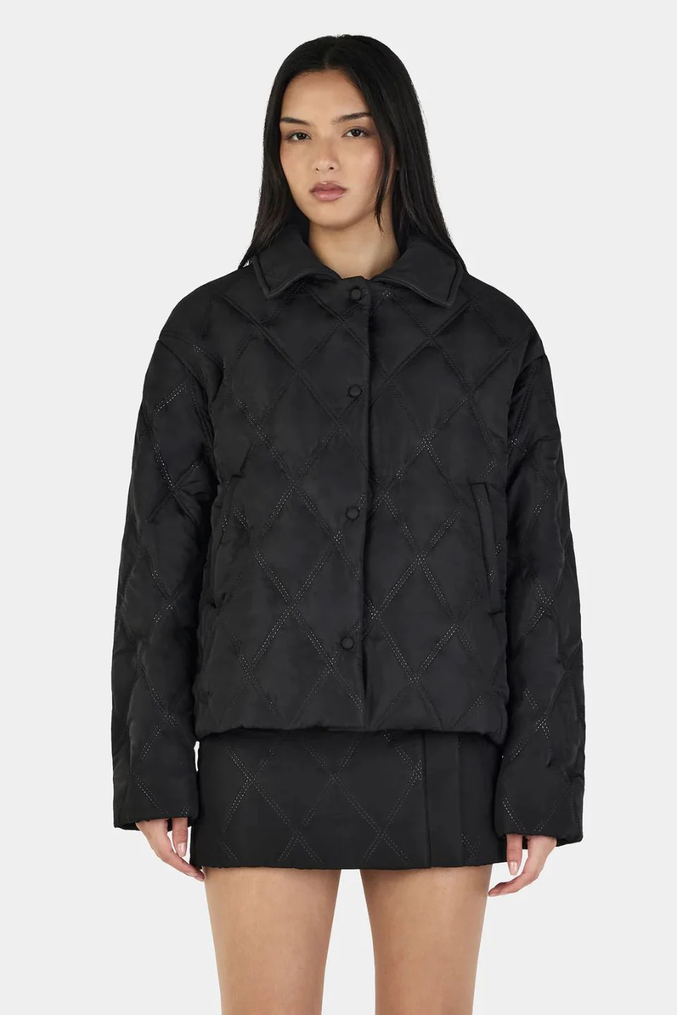 Quinton Black Quilted Jacket - Image 2