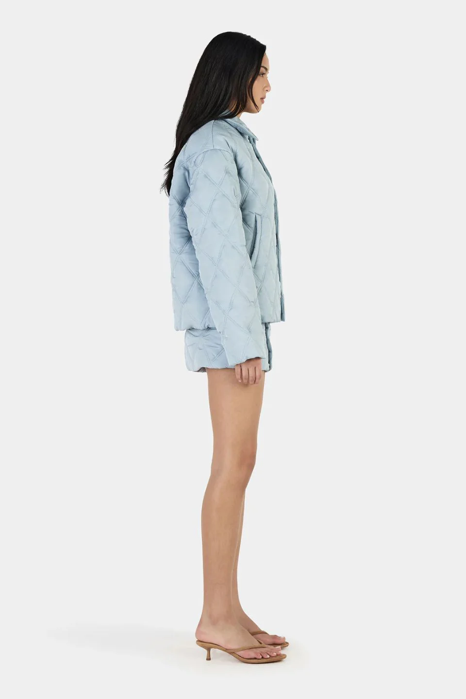 Quinton Ice Blue Quilted Jacket - Image 3