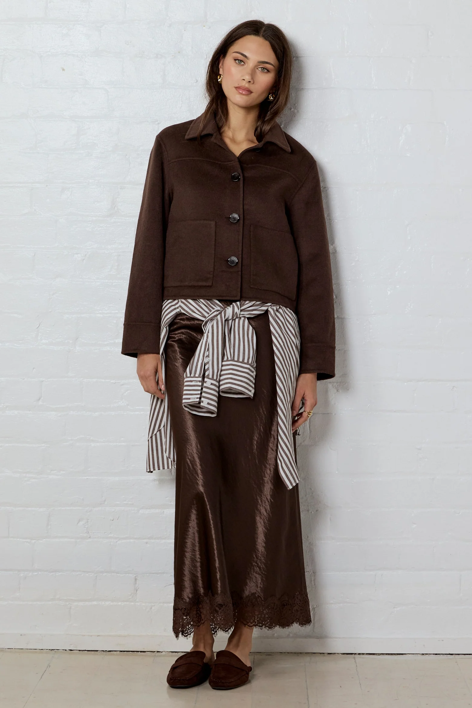 Ranger Chocolate Marle Wool Blend Soft Jacket - Image 2