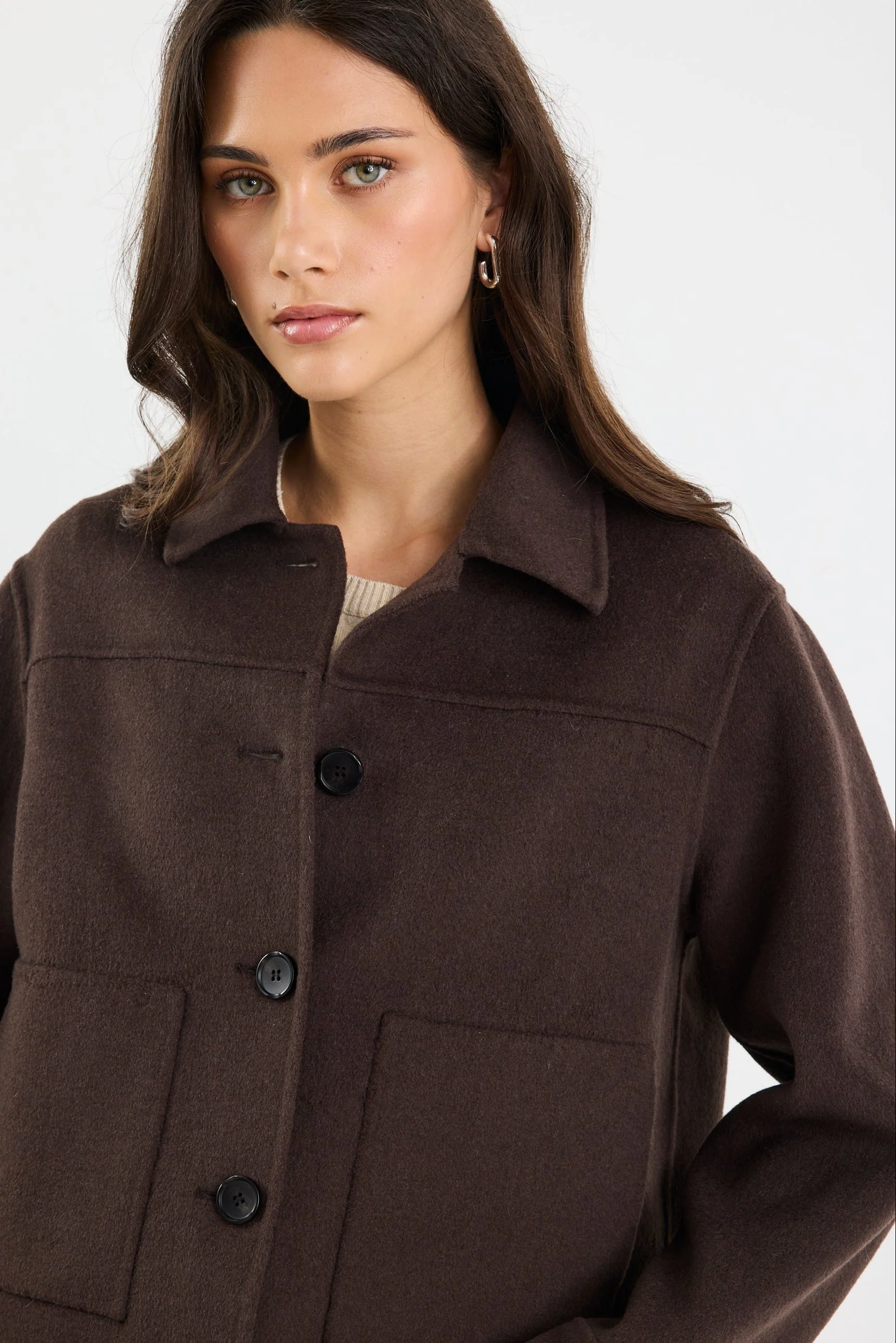 Ranger Chocolate Marle Wool Blend Soft Jacket - Image 5