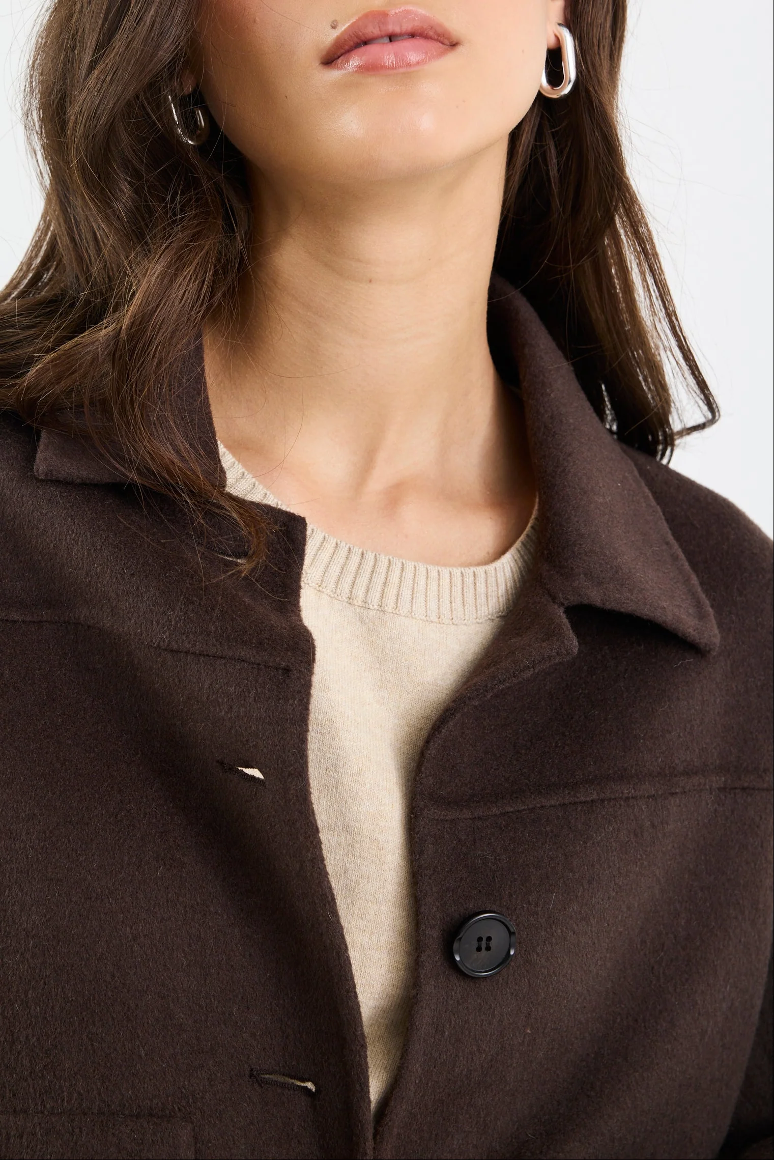 Ranger Chocolate Marle Wool Blend Soft Jacket - Image 7