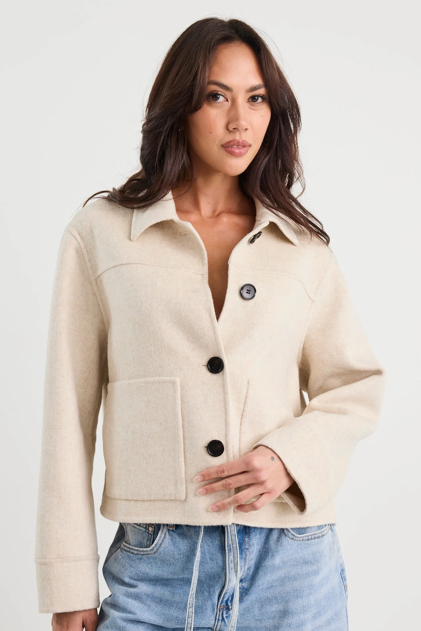 Ranger Oat Marle Wool Blend Soft Jacket - Image 2
