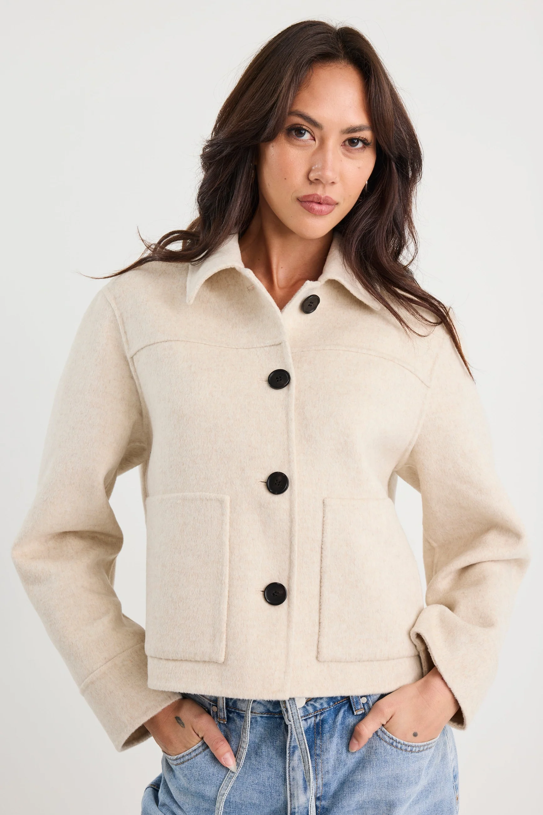 Ranger Oat Marle Wool Blend Soft Jacket - Image 5