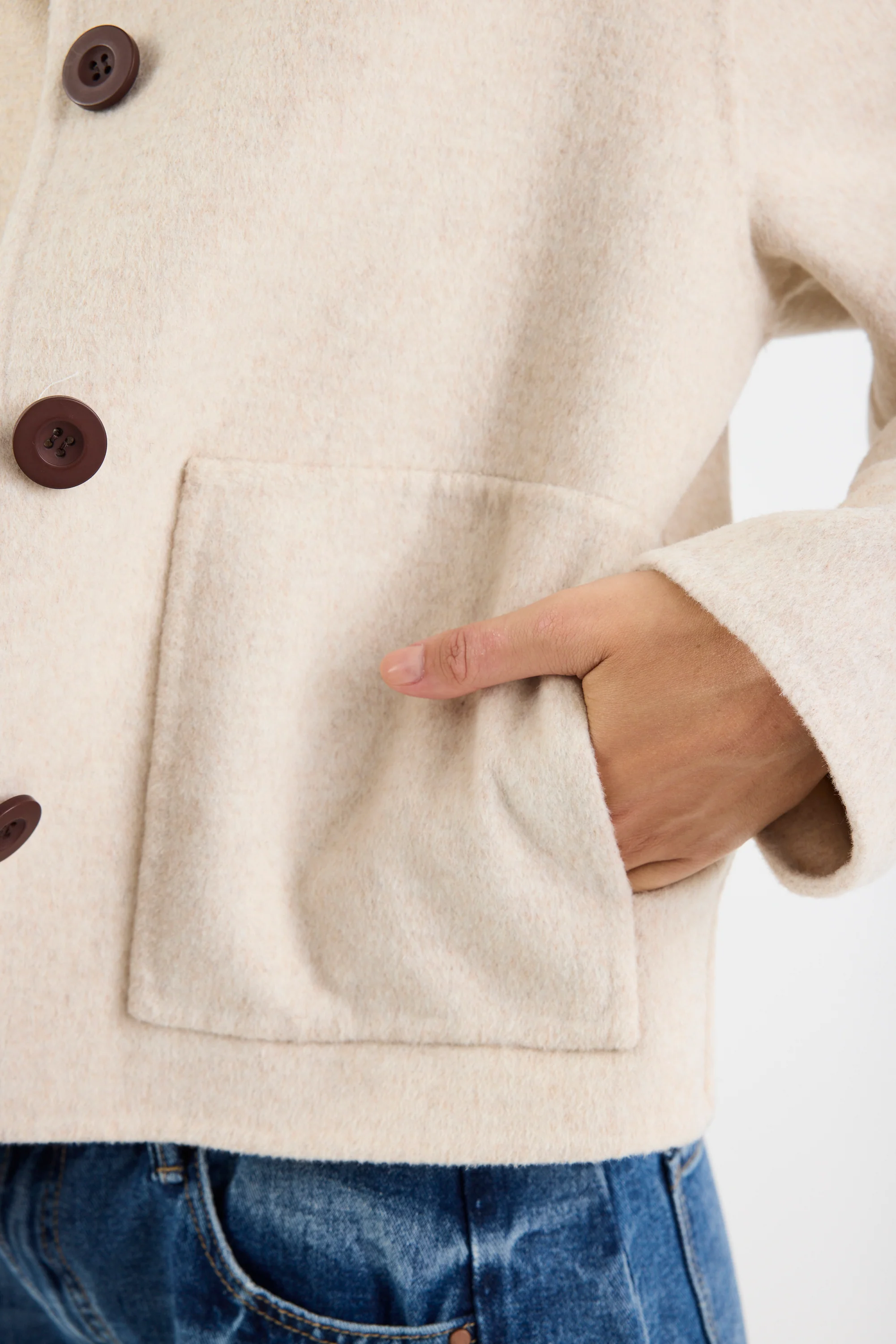 Ranger Oat Marle Wool Blend Soft Jacket - Image 7
