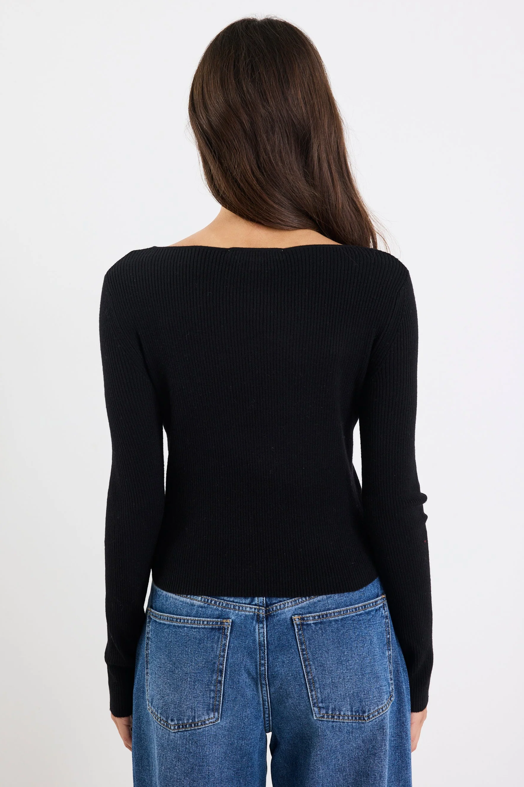 Reciprocal Black Boatneck LS Rib Top - Image 6