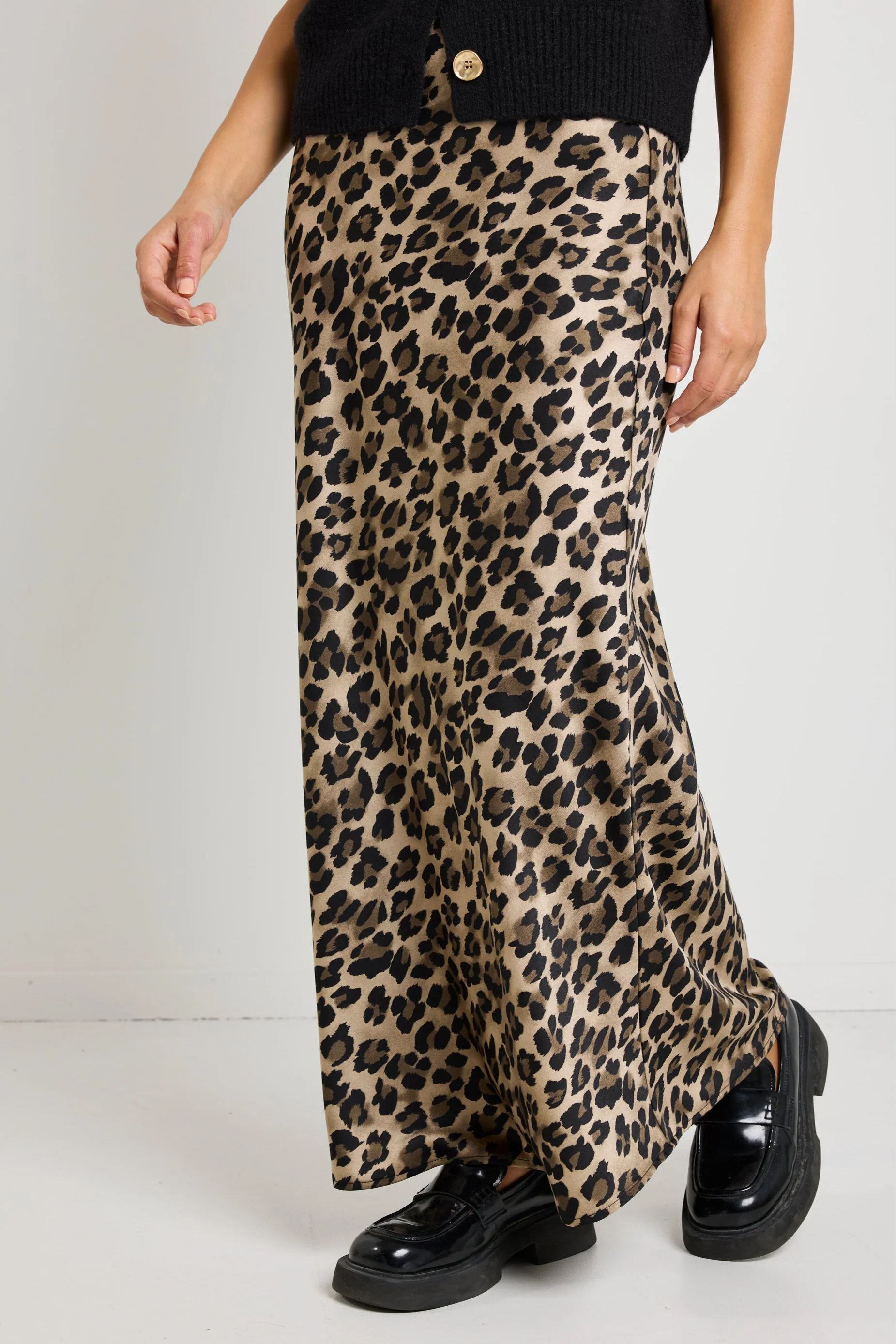 Record Animal Satin Bias Maxi Skirt - Image 3