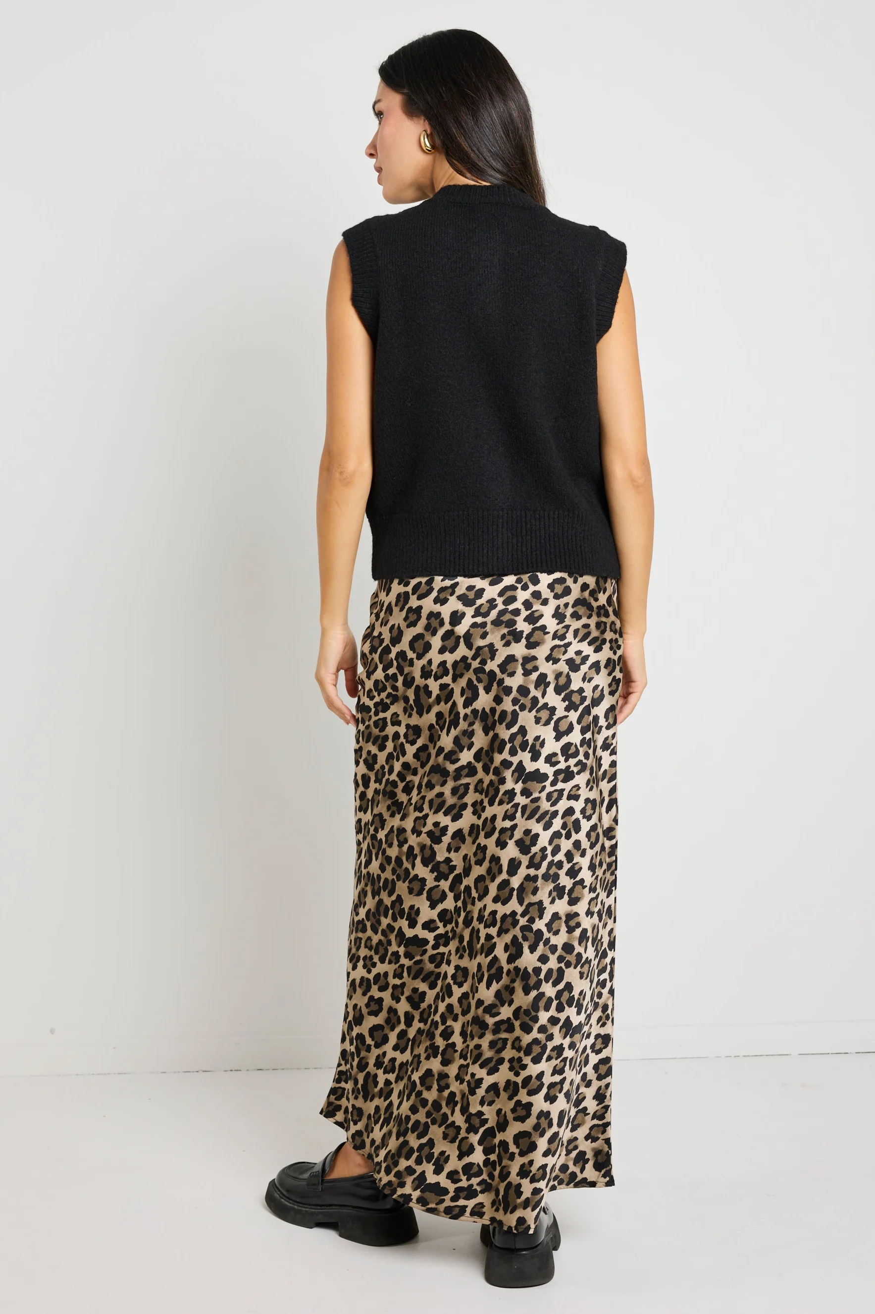 Record Animal Satin Bias Maxi Skirt - Image 4