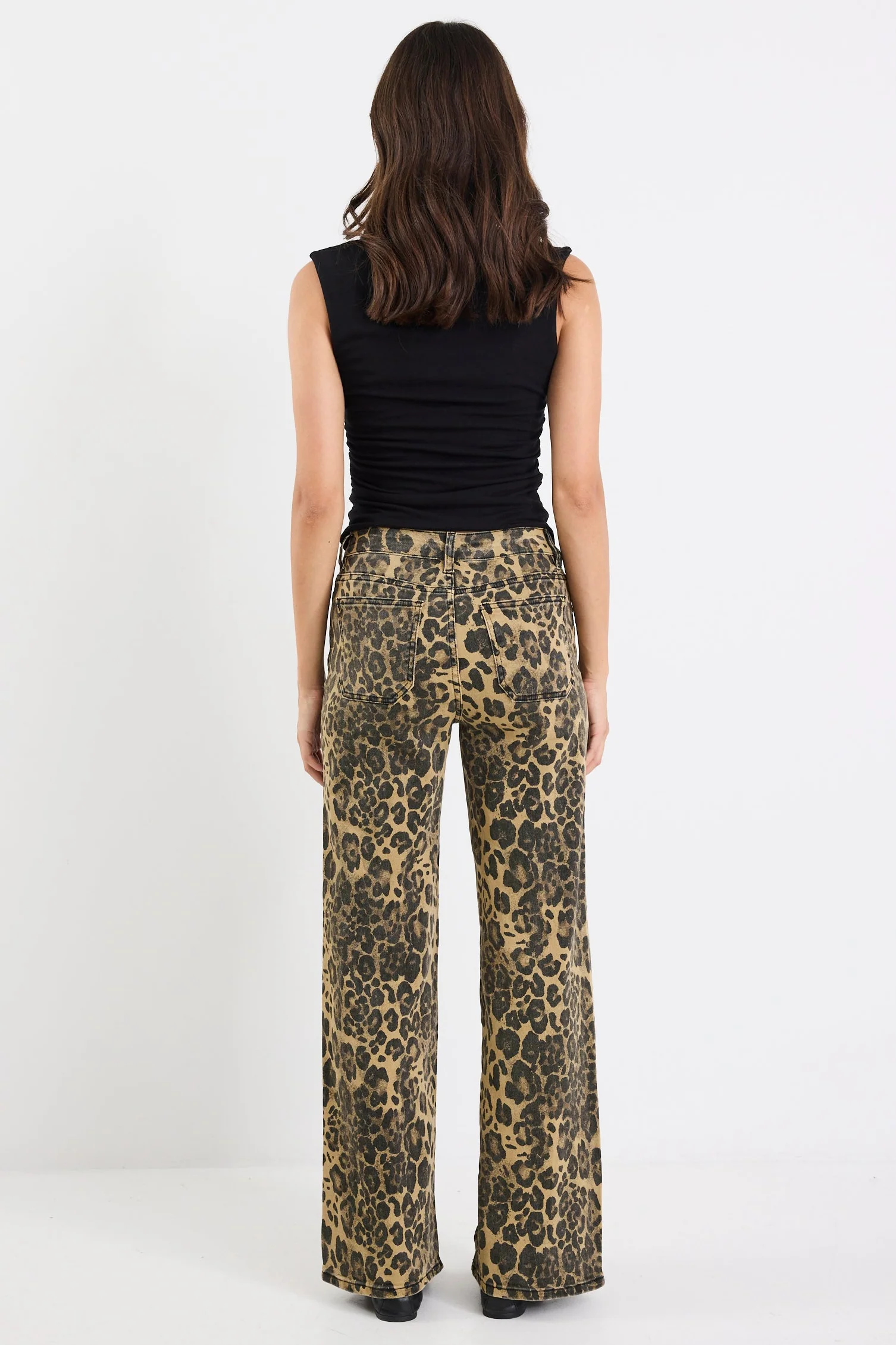 Richmond Leopard Mid Rise Wide Leg Jean - Image 6