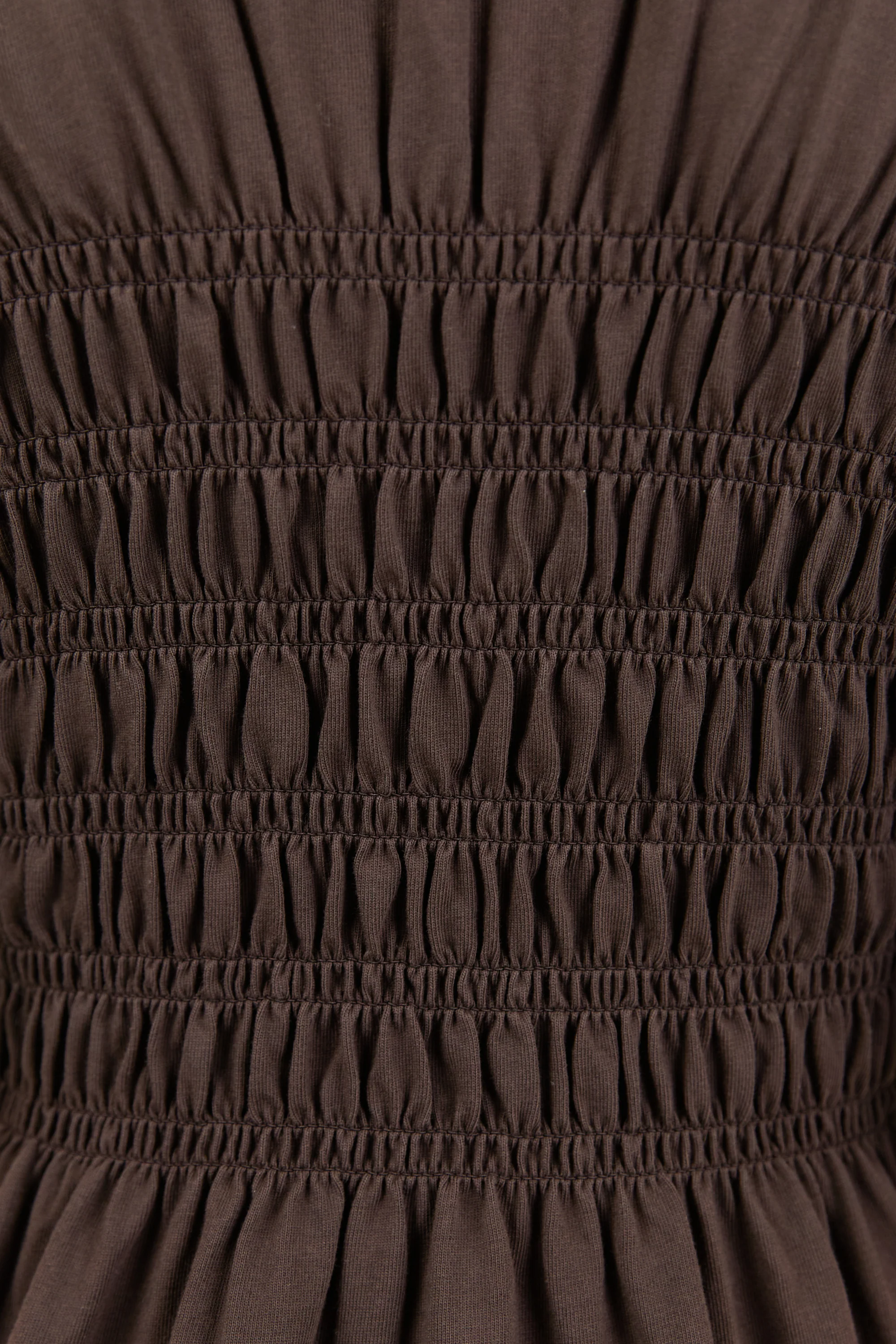 Ripple Chocolate Shirred Bodice Short Sleeve Knit Midi Dress - Image 7