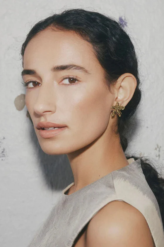 Romy Flower Gold Plated Stud Earring - Image 2
