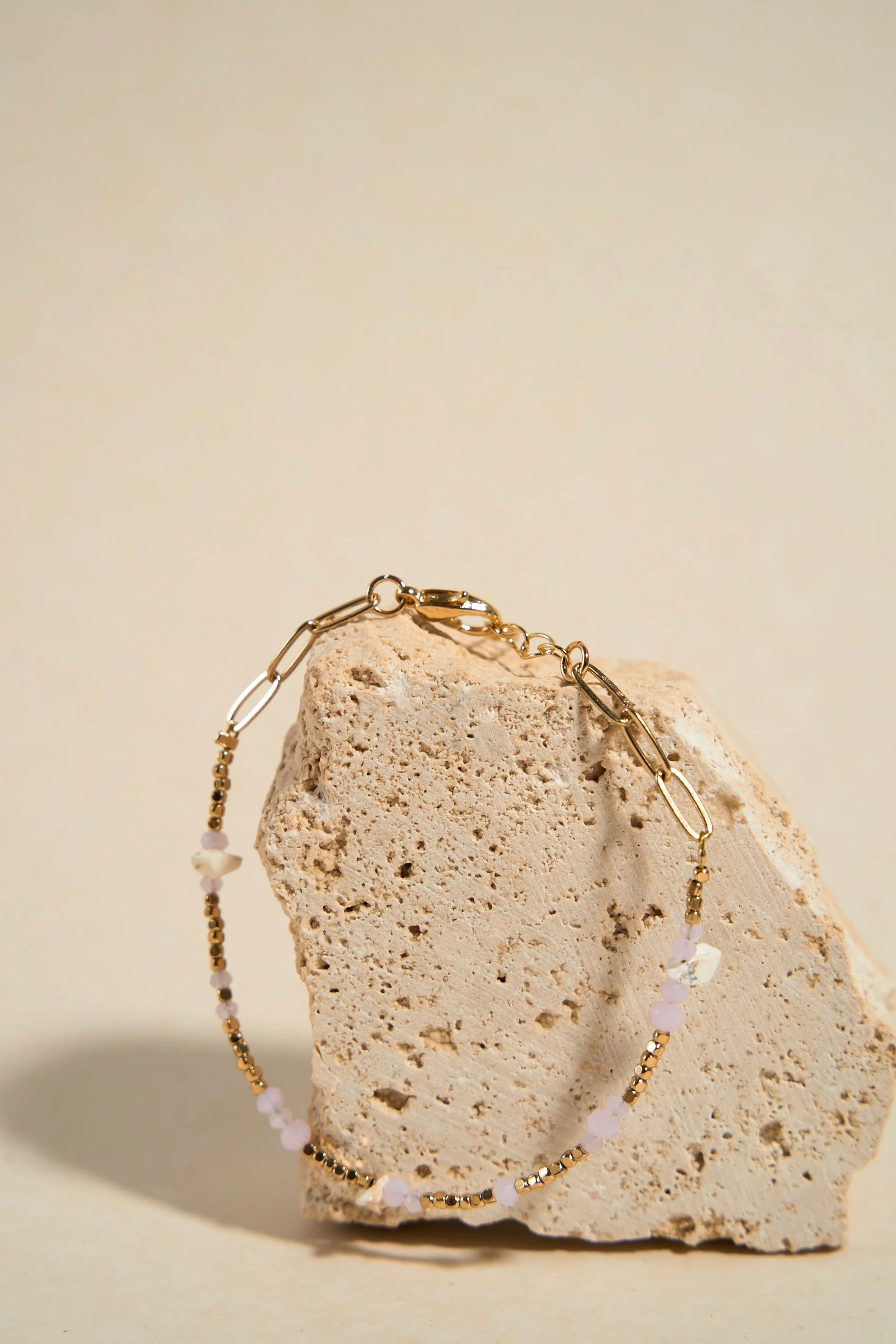 Rose Bead EOL Gold Bracelet