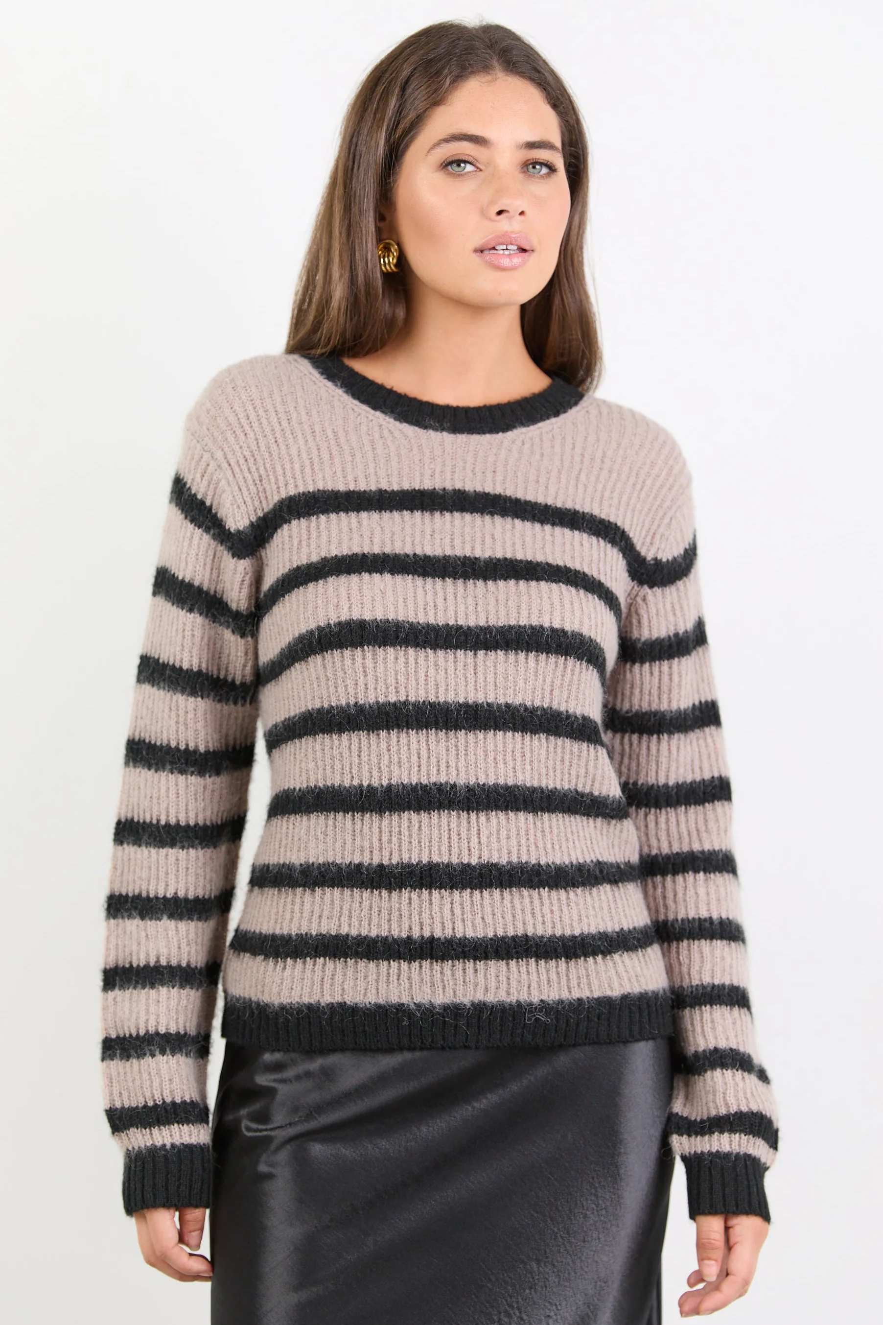 Routine Mushroom Stripe LS Striped Fluffy Knit Jumper - Image 3