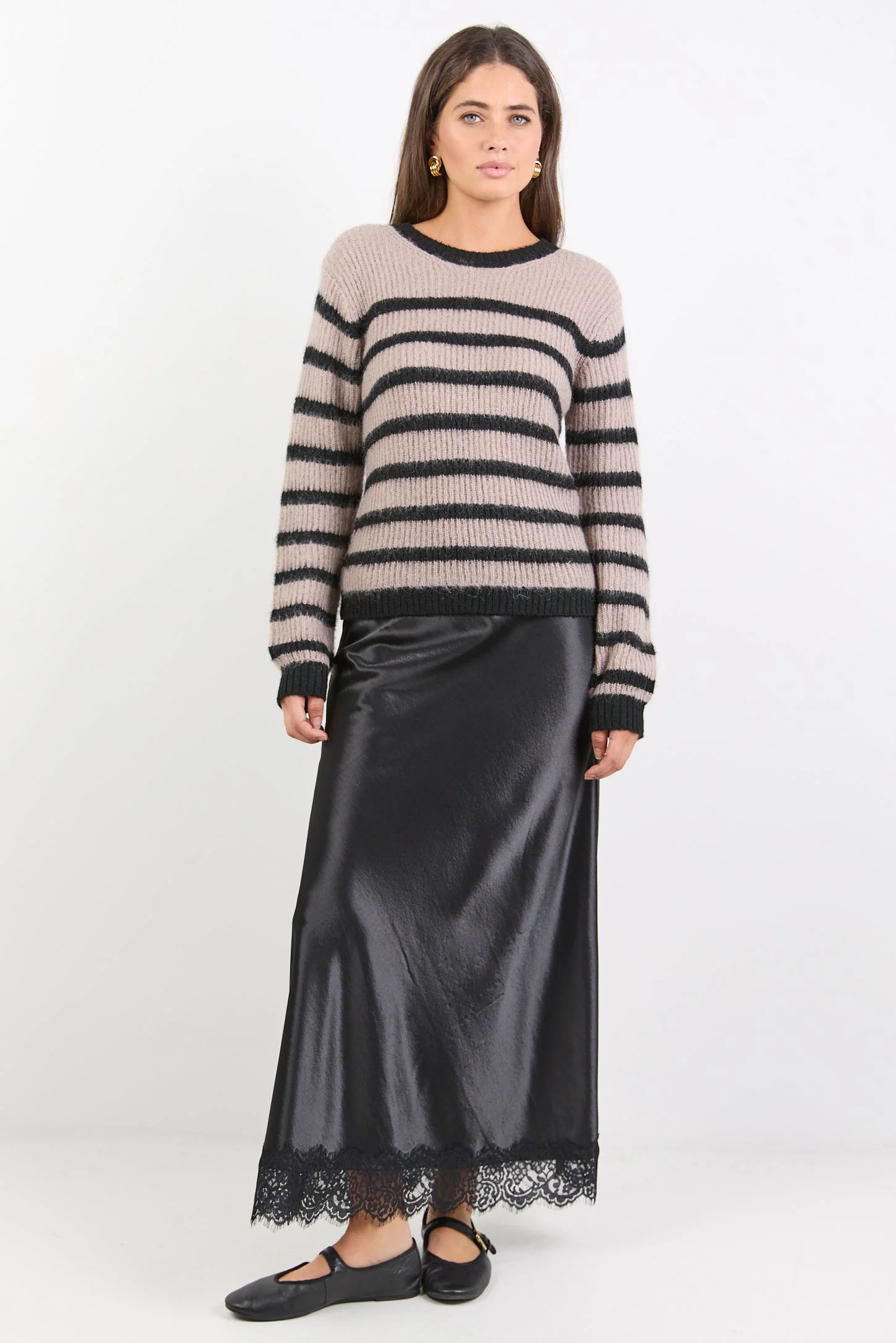 Routine Mushroom Stripe LS Striped Fluffy Knit Jumper - Image 4