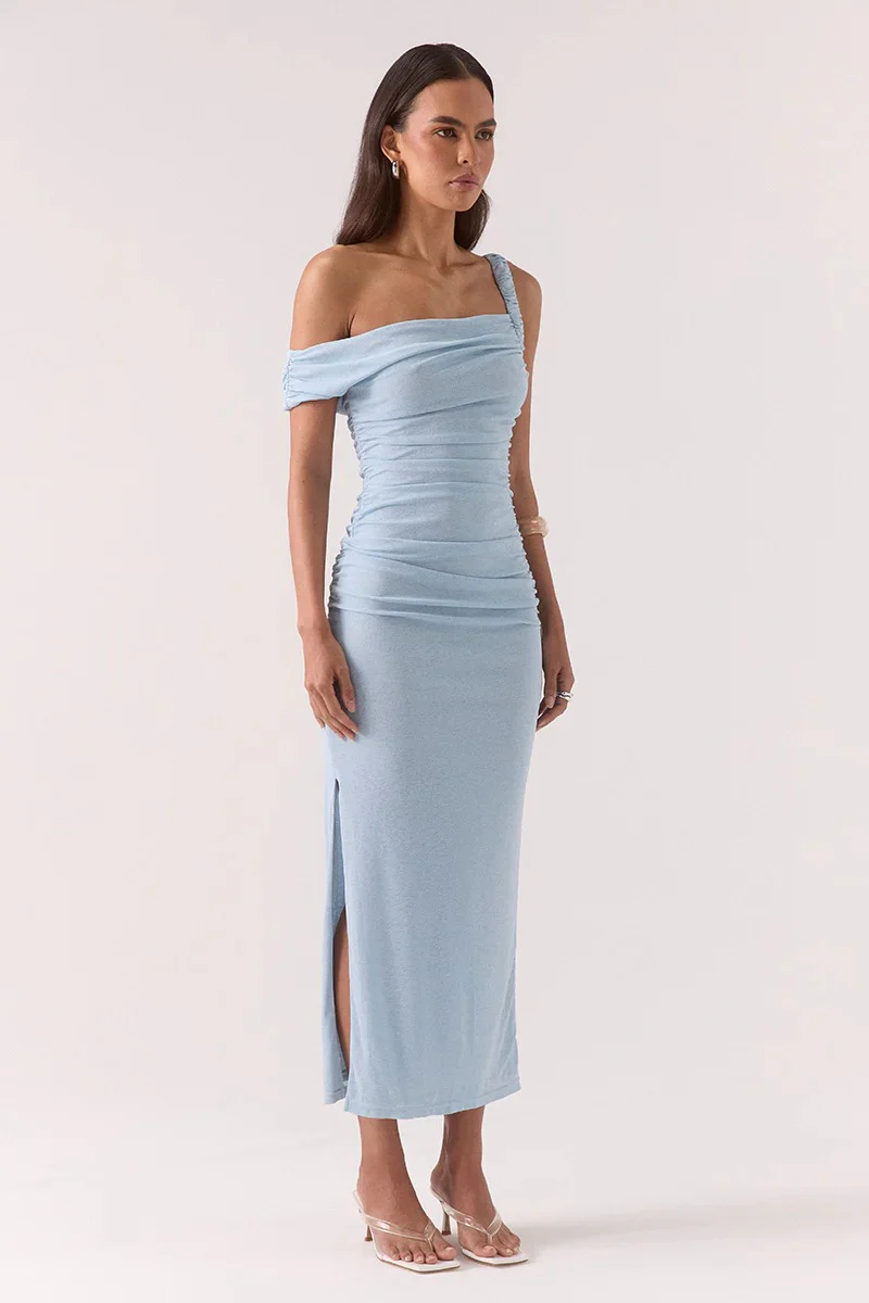 Rua Sky Asymmetric Off Shoulder Maxi Dress - Image 3