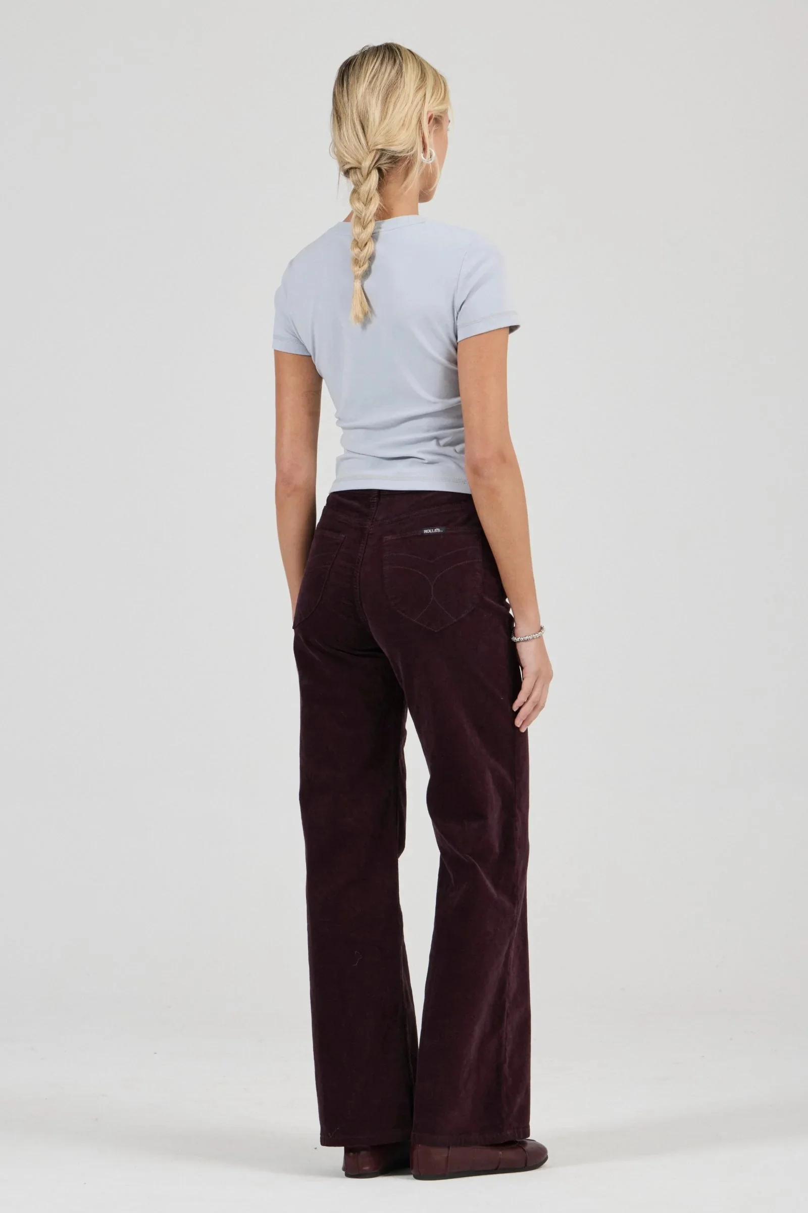 Sailor Dark Cherry Scoop Long Velvet Pant - Image 4