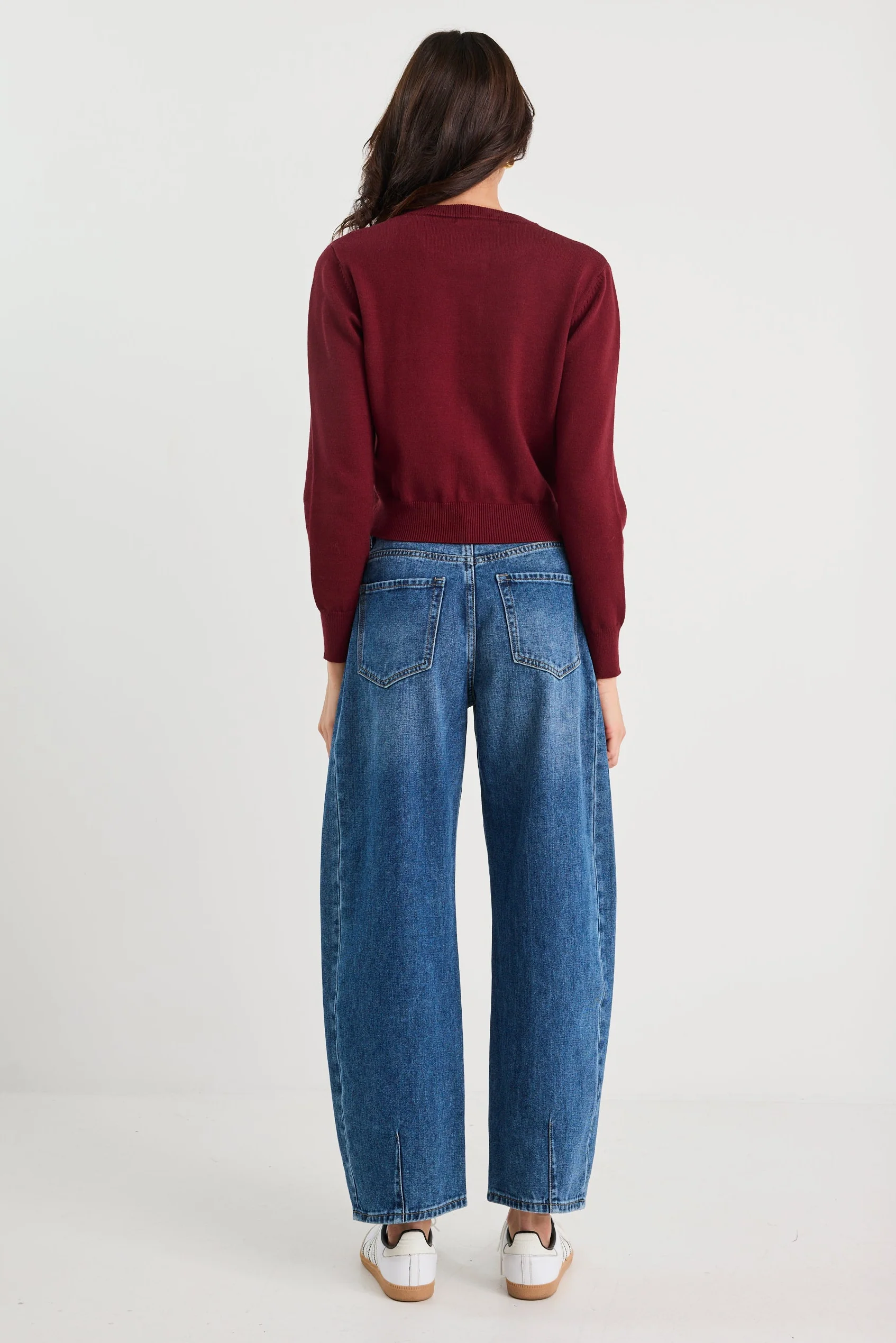 Sanctify Burgundy Crewneck Cardigan - Image 6