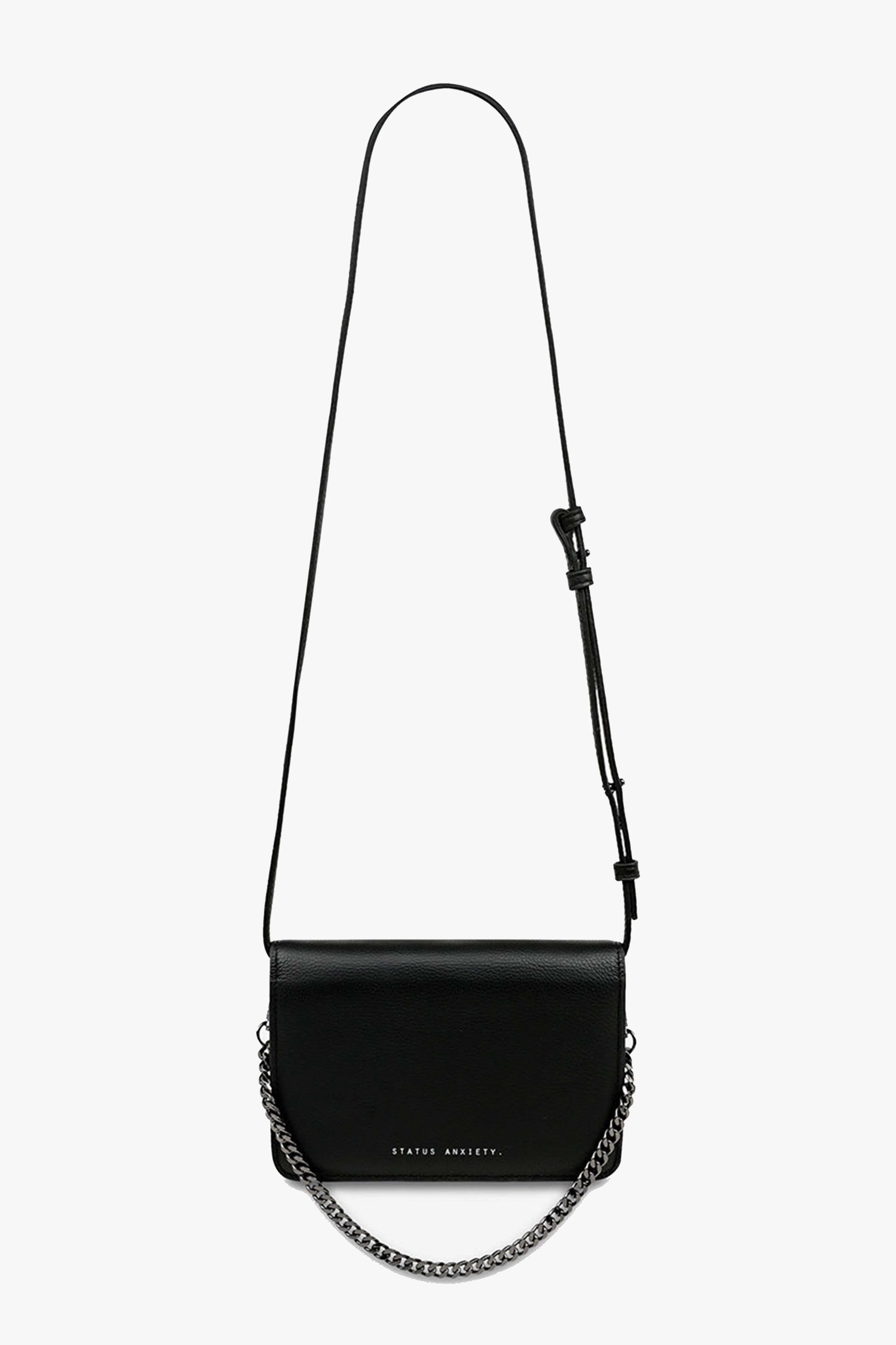 She Burns Black Leather Crossbody Bag