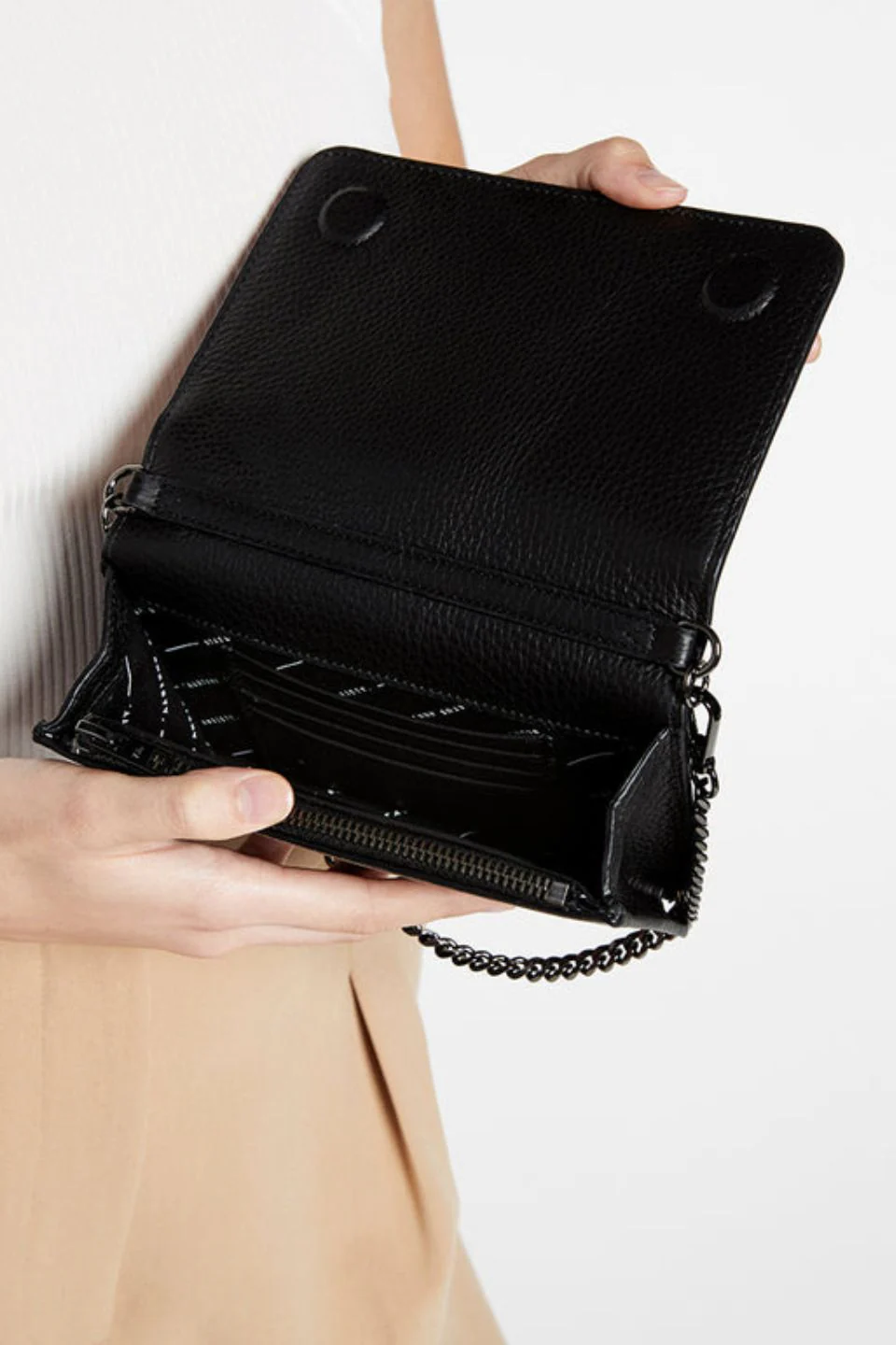 She Burns Black Leather Crossbody Bag - Image 2