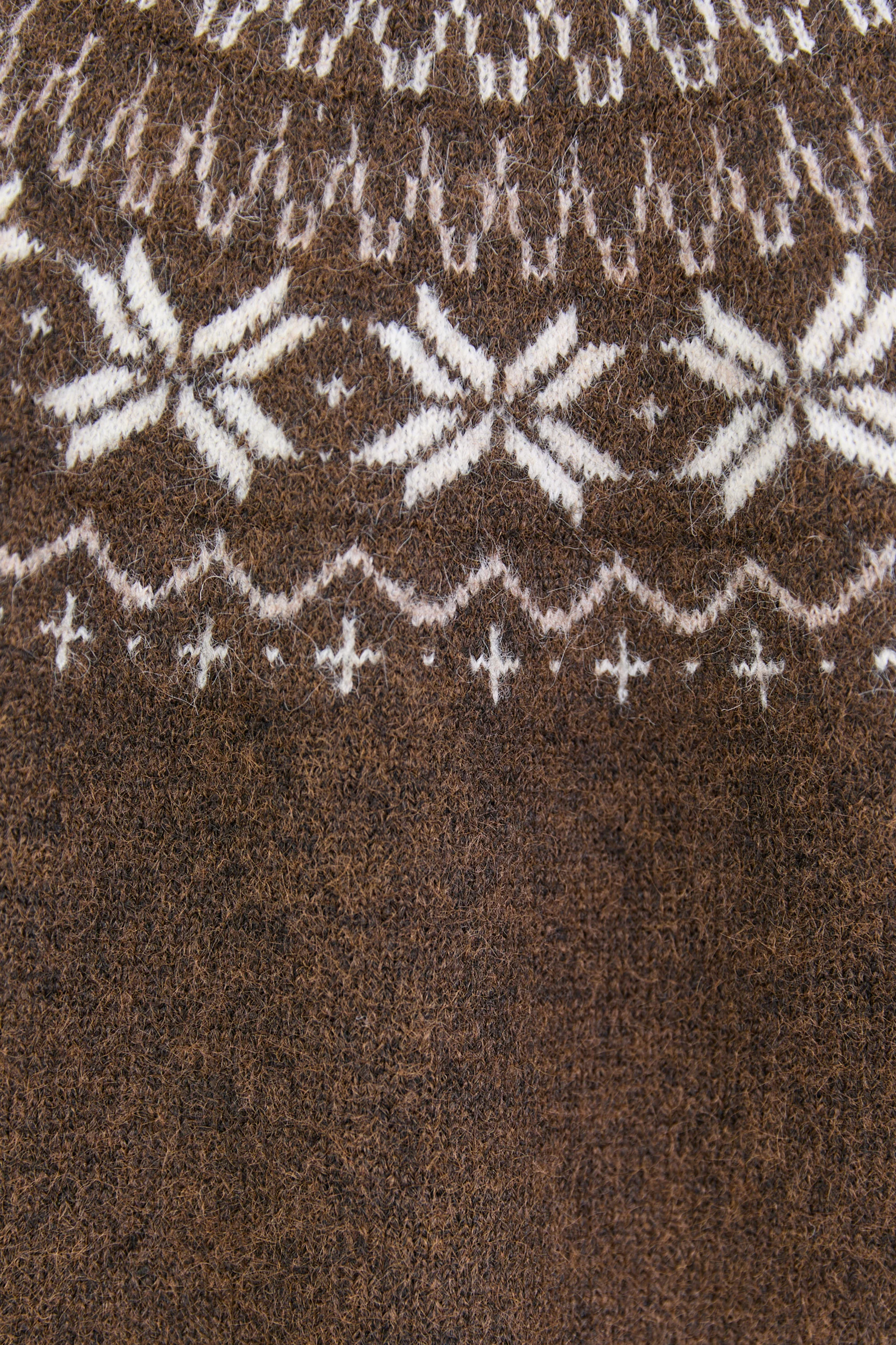 Shetland Chocolate Fairisle Detail Cardigan - Image 6