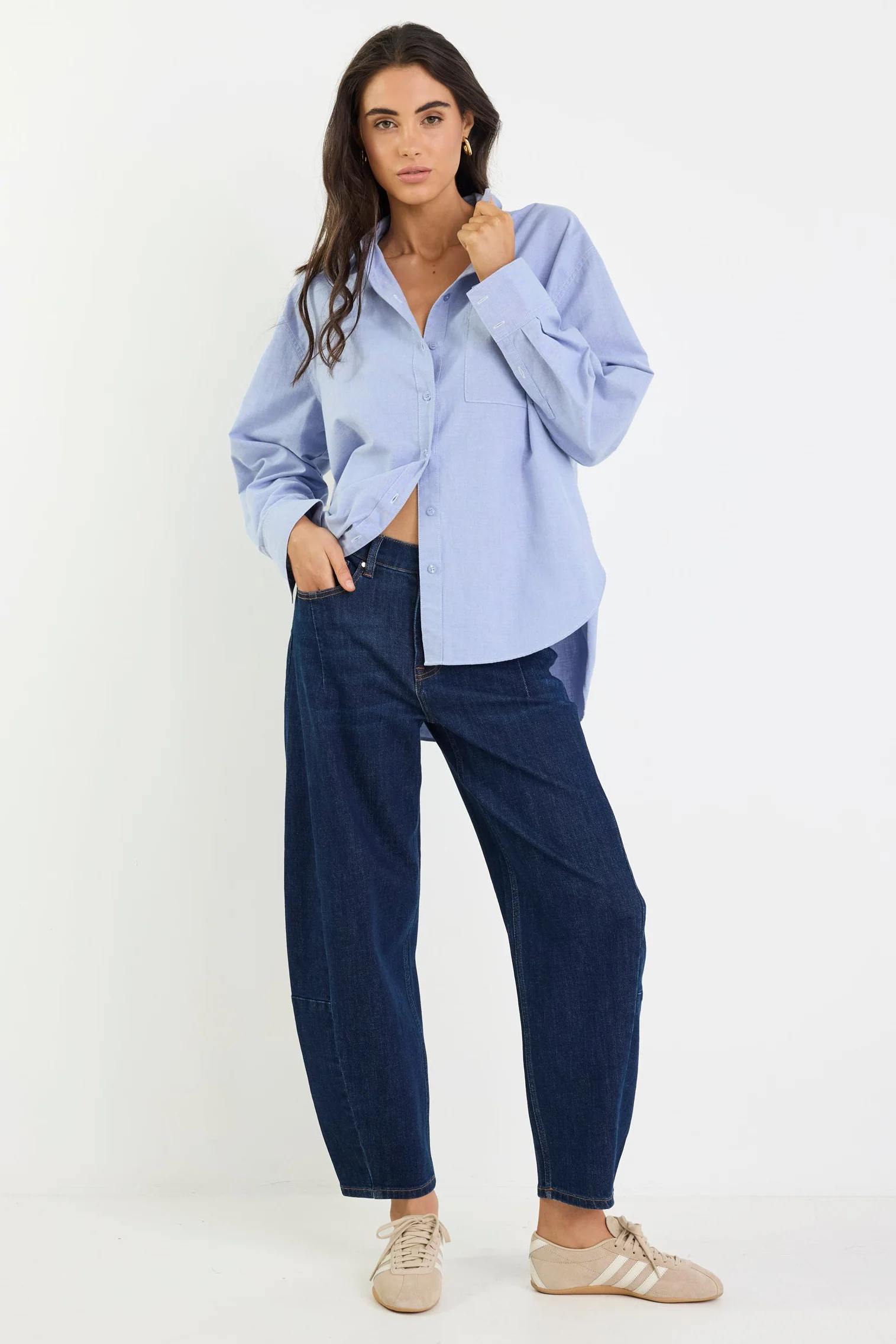 Signature Blue Oxford Oversized Shirt - Image 2