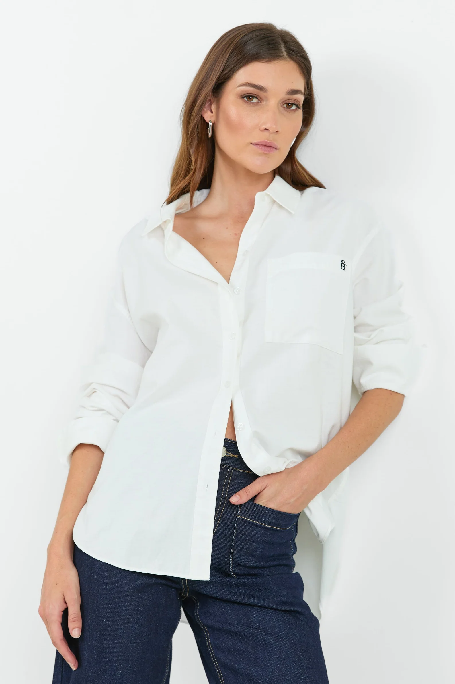 Signature Ivory Oxford Oversized Shirt