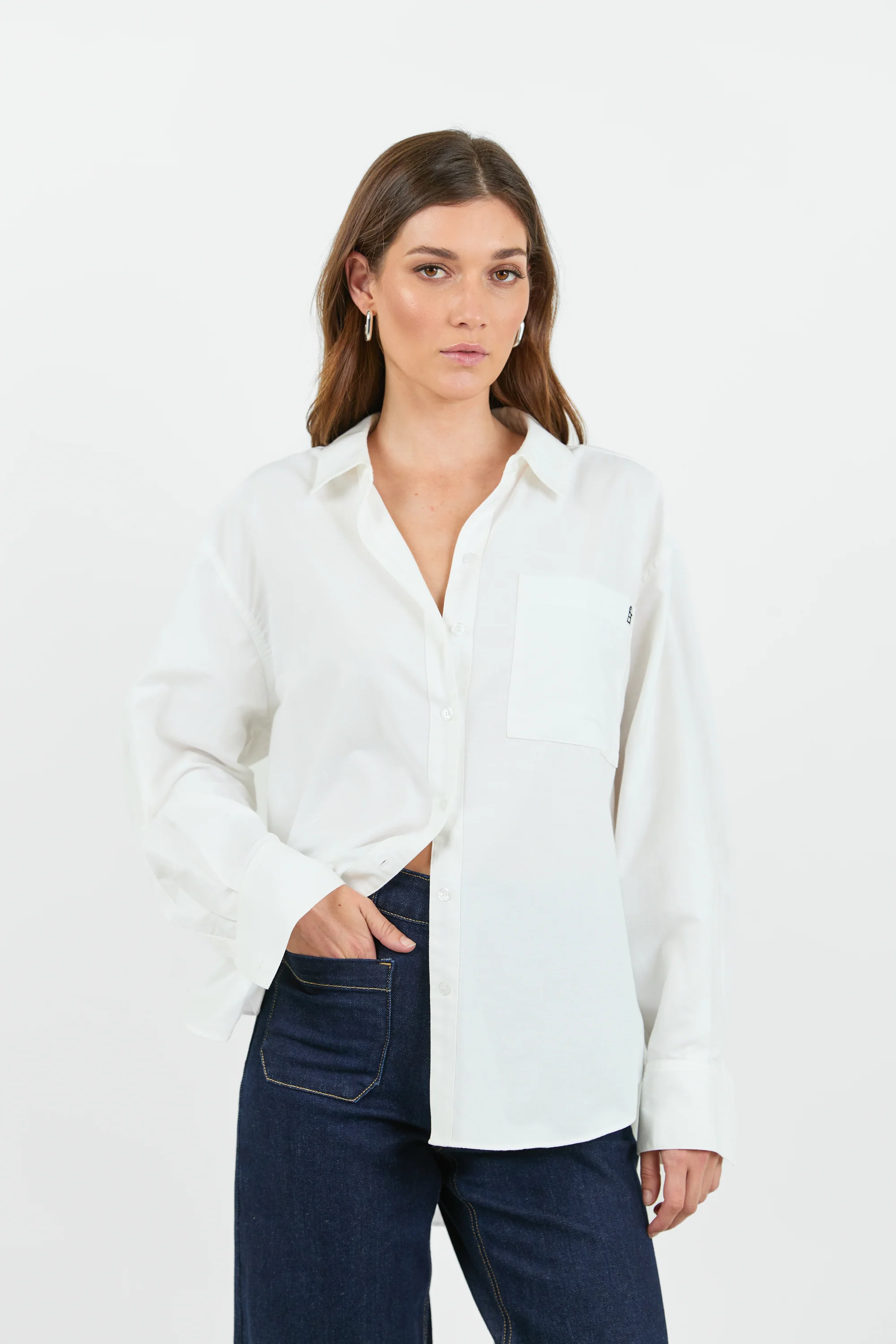 Signature Ivory Oxford Oversized Shirt - Image 5
