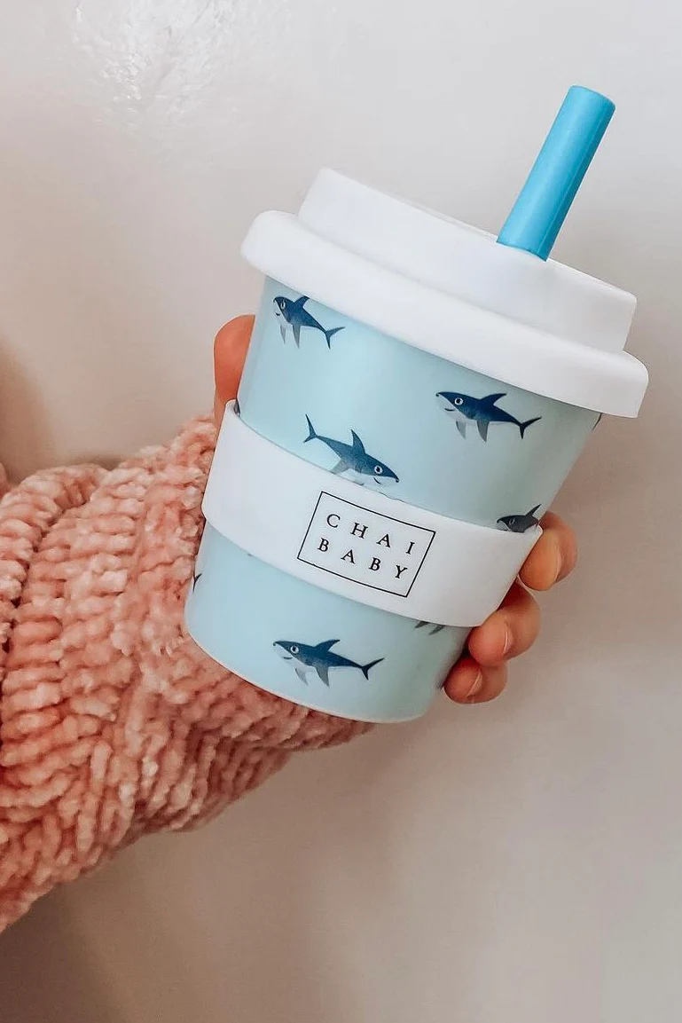 Silly Blue Shark Babyccino + Fluffy Cup - Image 2