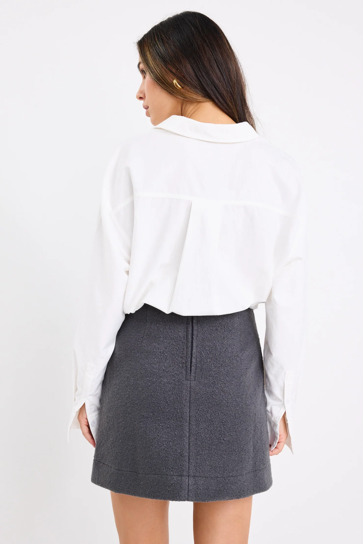 Simmer Charcoal Boucle Mini Skirt - Image 5