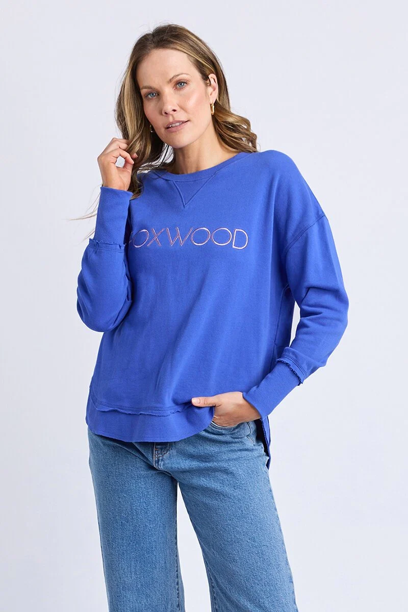 Simplified Metallic Blue Logo Crew