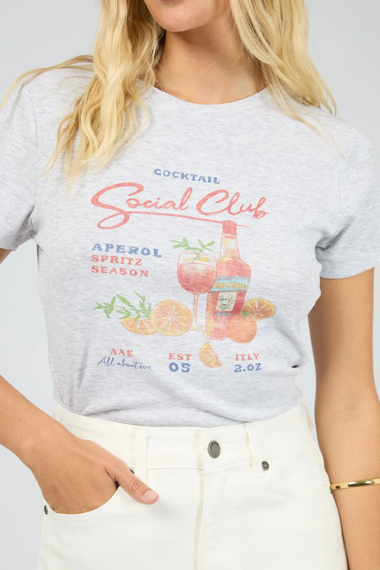 Social Club Snow Marle Cocktail Print Baby Tee - Image 2