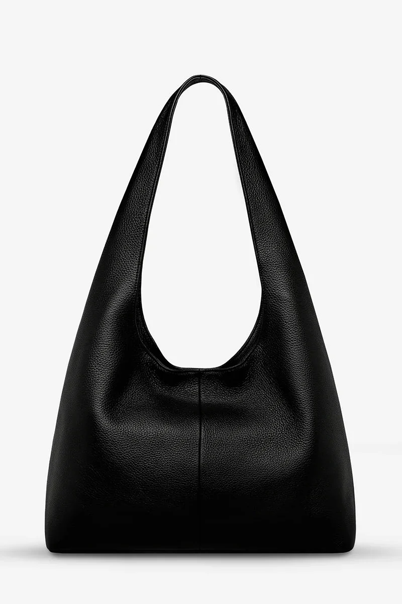 Solstice Black Large Slouch Shoulder Bag - Image 3