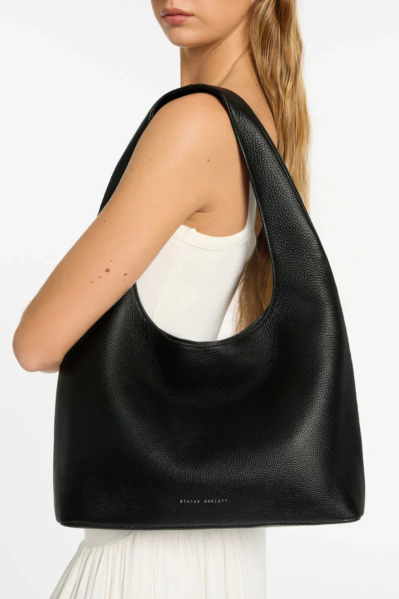 Solstice Black Large Slouch Shoulder Bag - Image 4