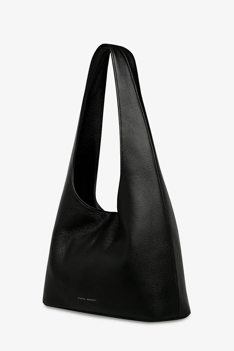 Solstice Black Large Slouch Shoulder Bag - Image 5